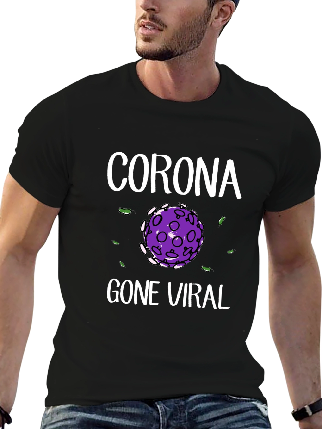 Corona Gone Viral Black Graphic T-Shirt