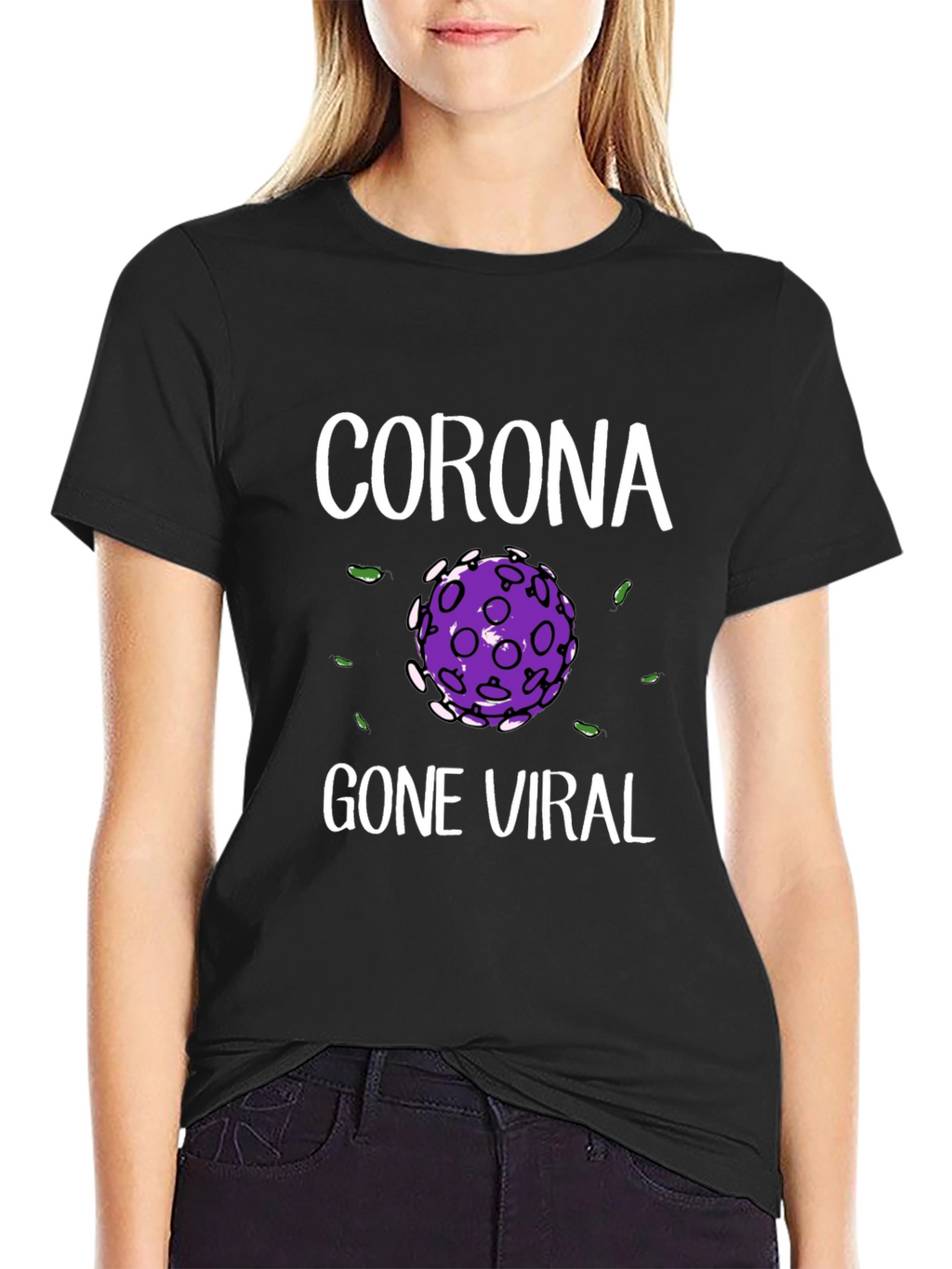 Corona Gone Viral Black Graphic T-Shirt