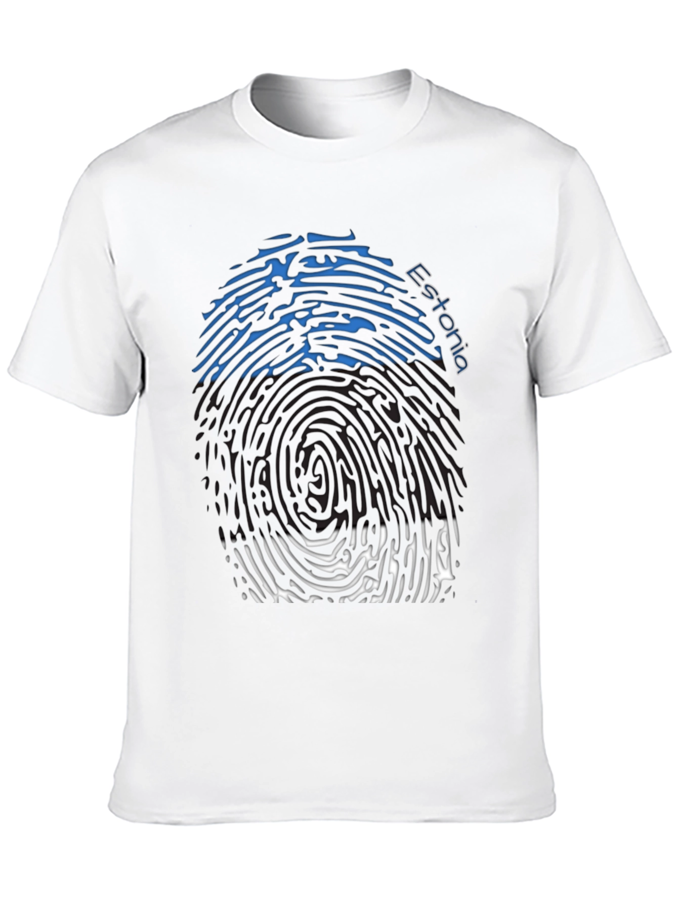 Estonia Fingerprint Flag T-Shirt - Unique Design