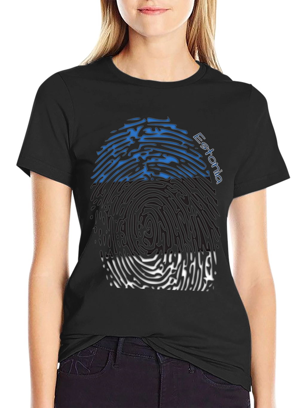 Estonia Fingerprint Flag T-Shirt - Unique Design