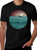 Santas Sleigh Graphic Tee - Holiday Style