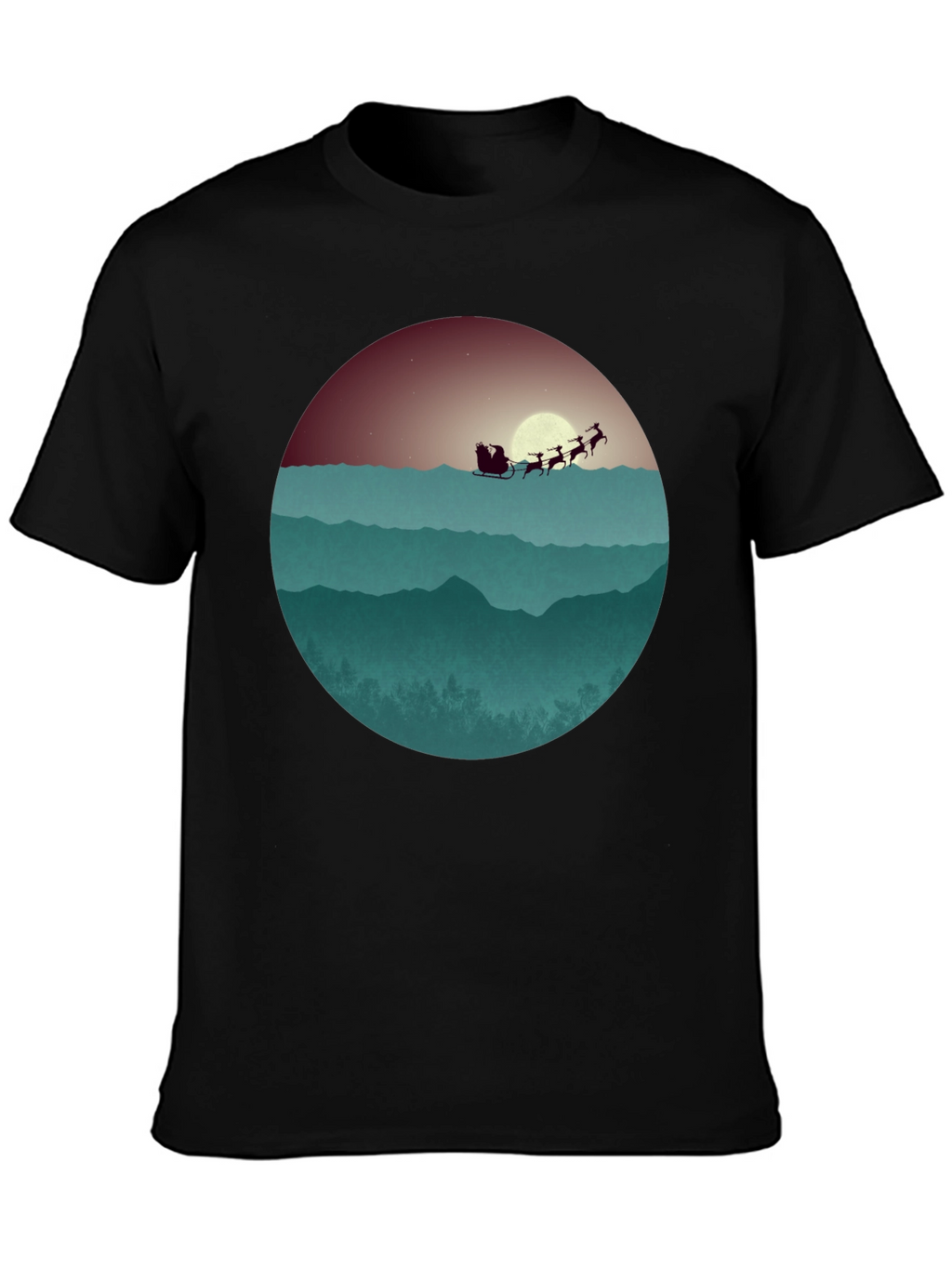Santas Sleigh Graphic Tee - Holiday Style