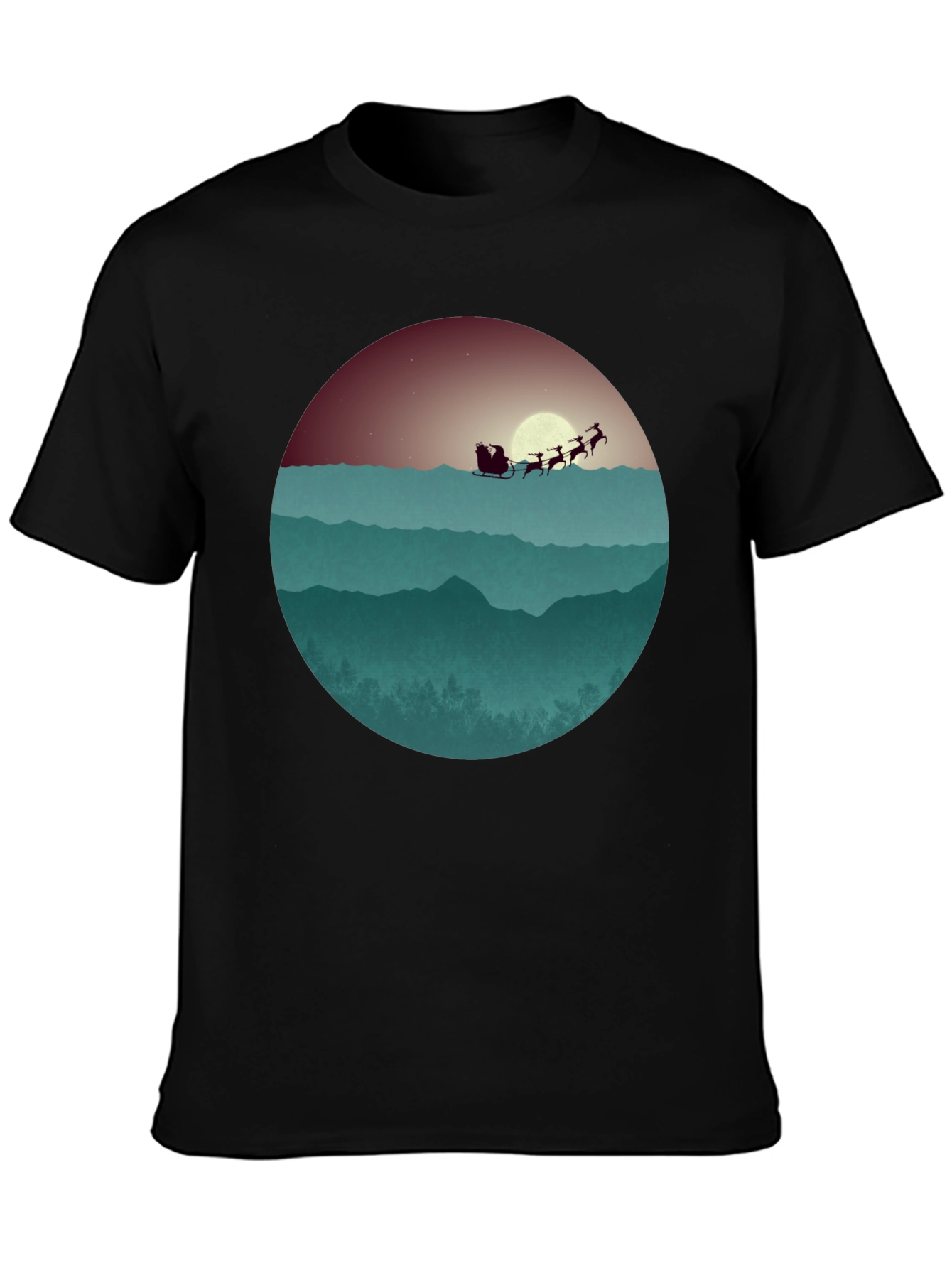 Santas Sleigh Graphic Tee - Holiday Style