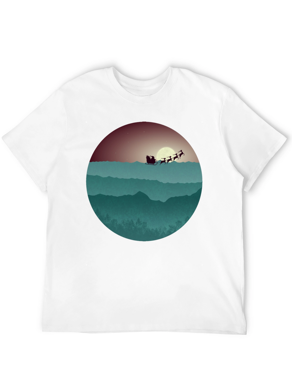 Santas Sleigh Graphic Tee - Holiday Style