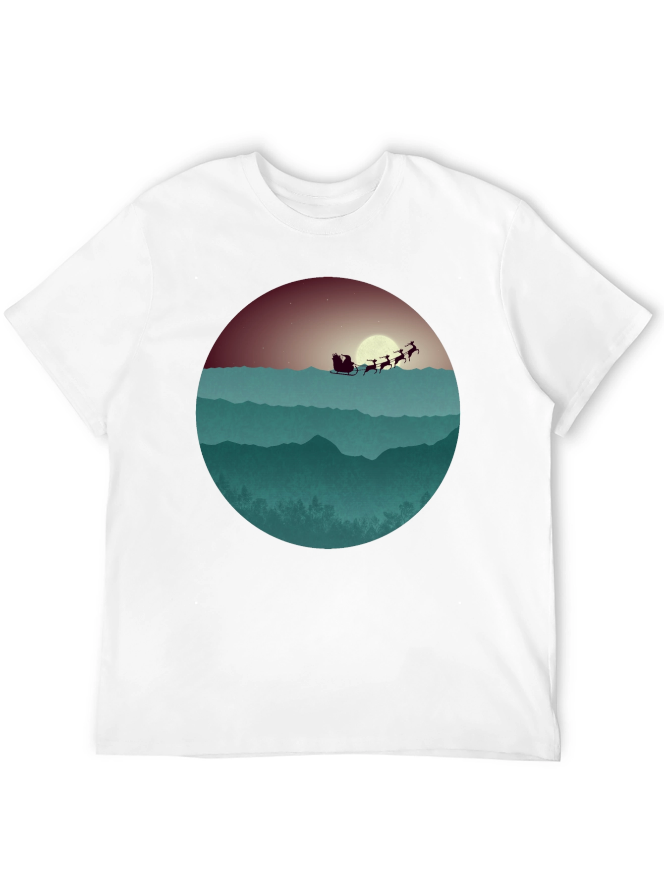 Santas Sleigh Graphic Tee - Holiday Style