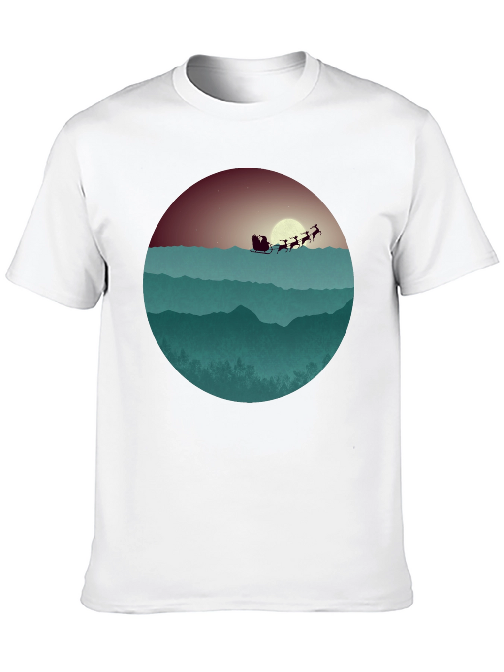 Santas Sleigh Graphic Tee - Holiday Style