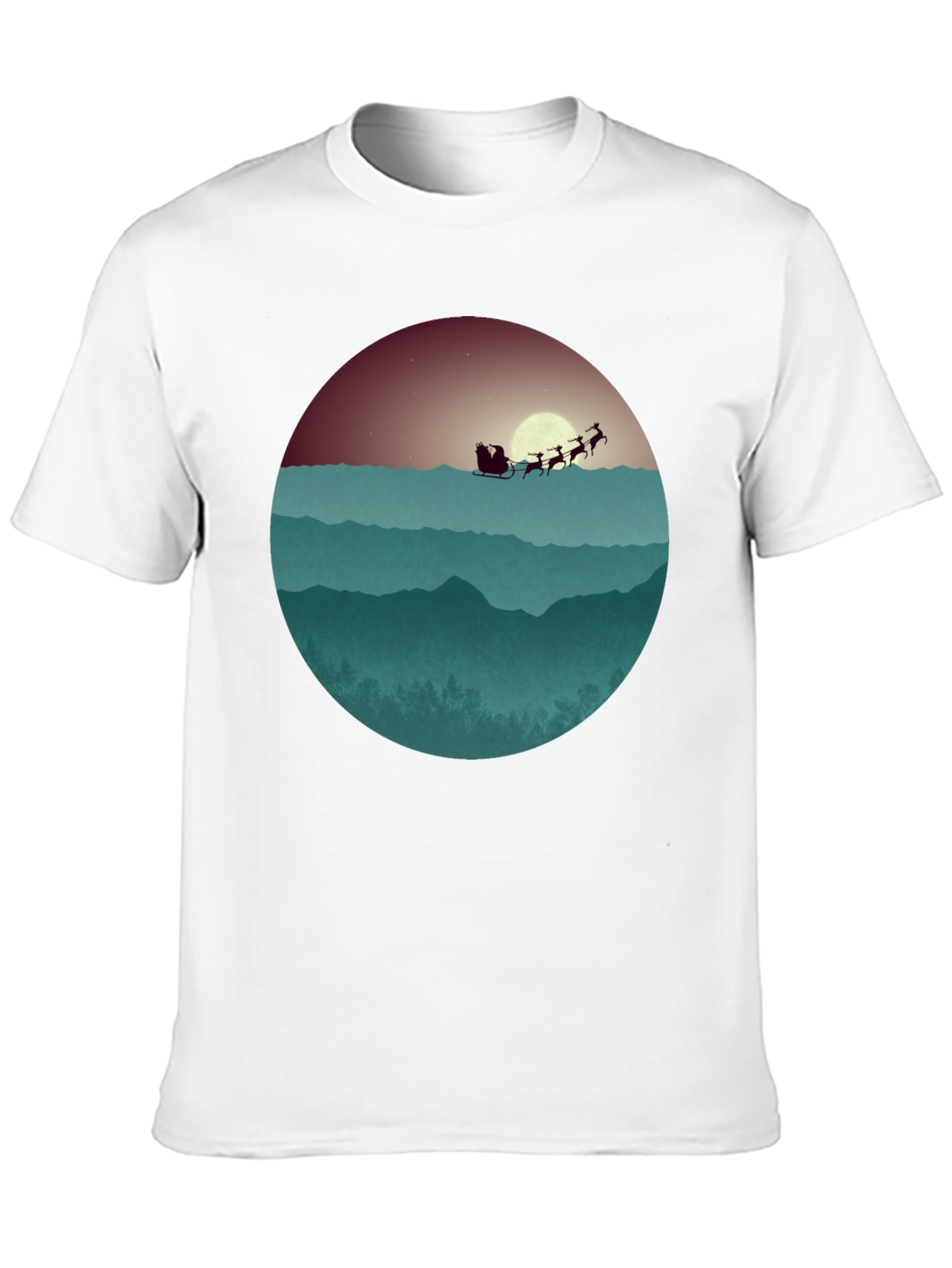 Santas Sleigh Graphic Tee - Holiday Style