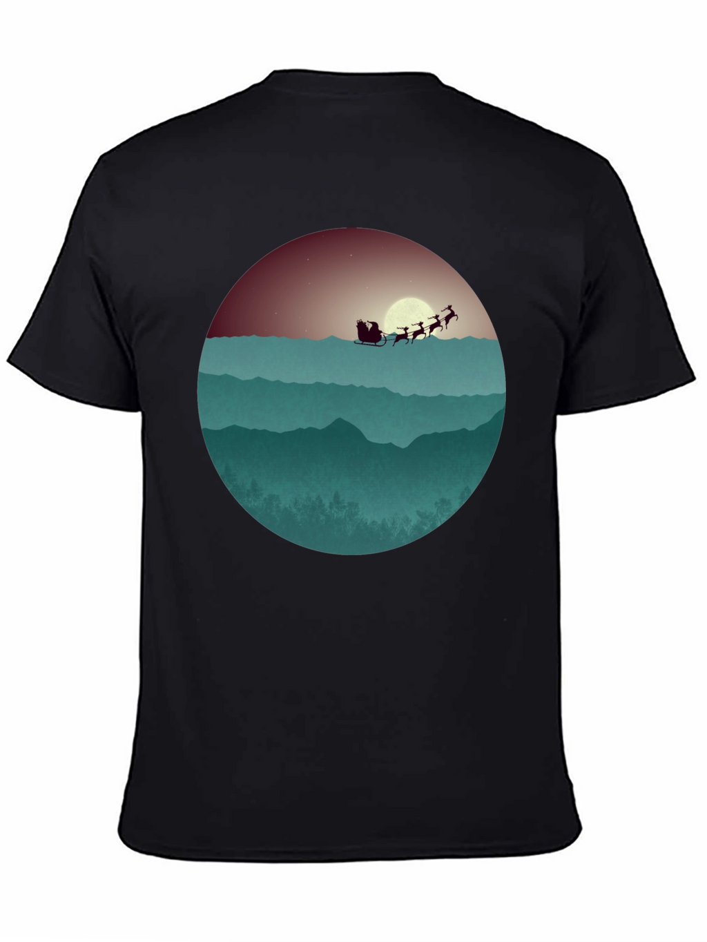 Santas Sleigh Graphic Tee - Holiday Style