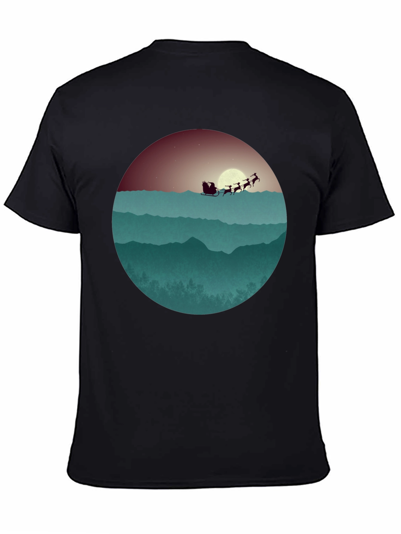 Santas Sleigh Graphic Tee - Holiday Style