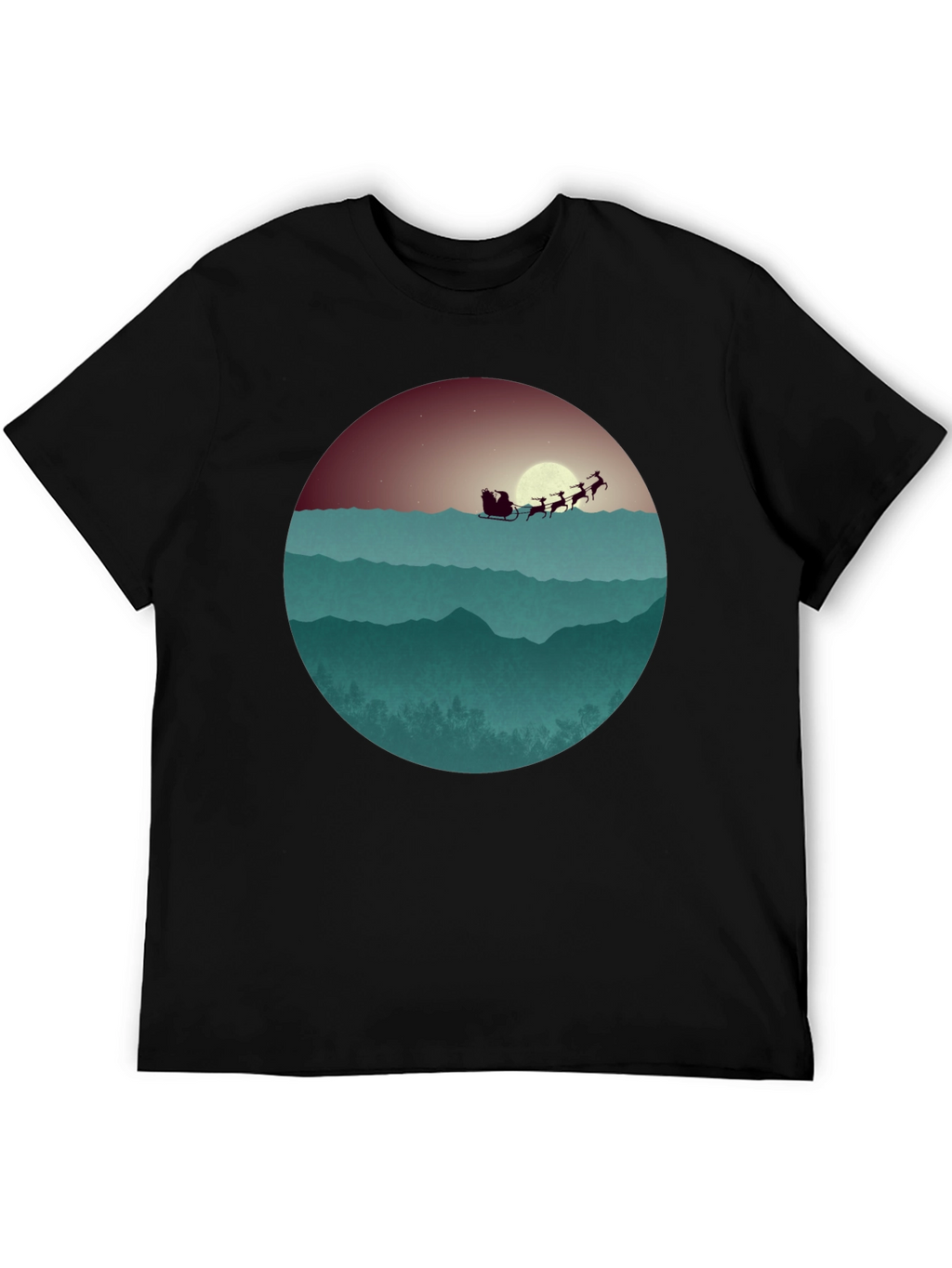 Santas Sleigh Graphic Tee - Holiday Style
