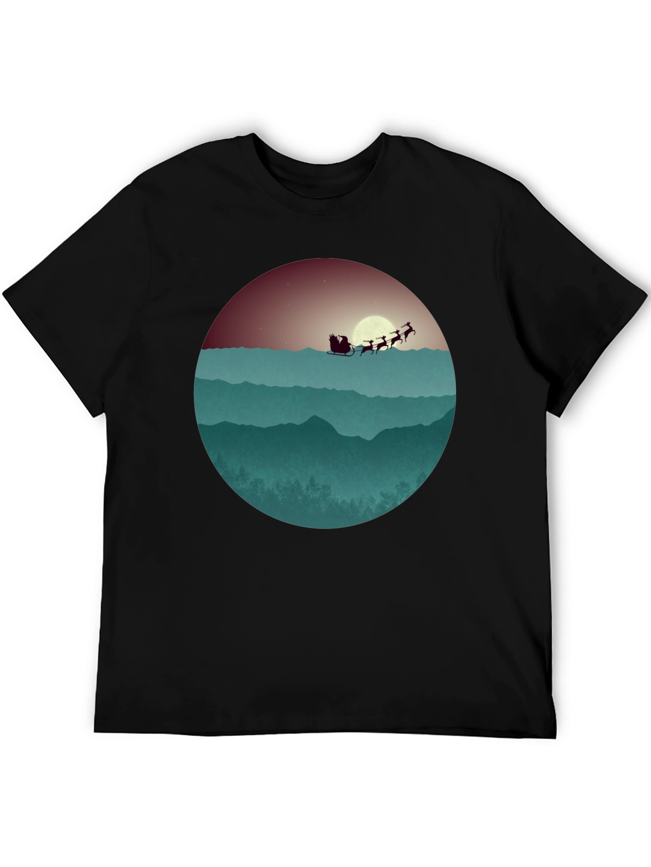 Santas Sleigh Graphic Tee - Holiday Style