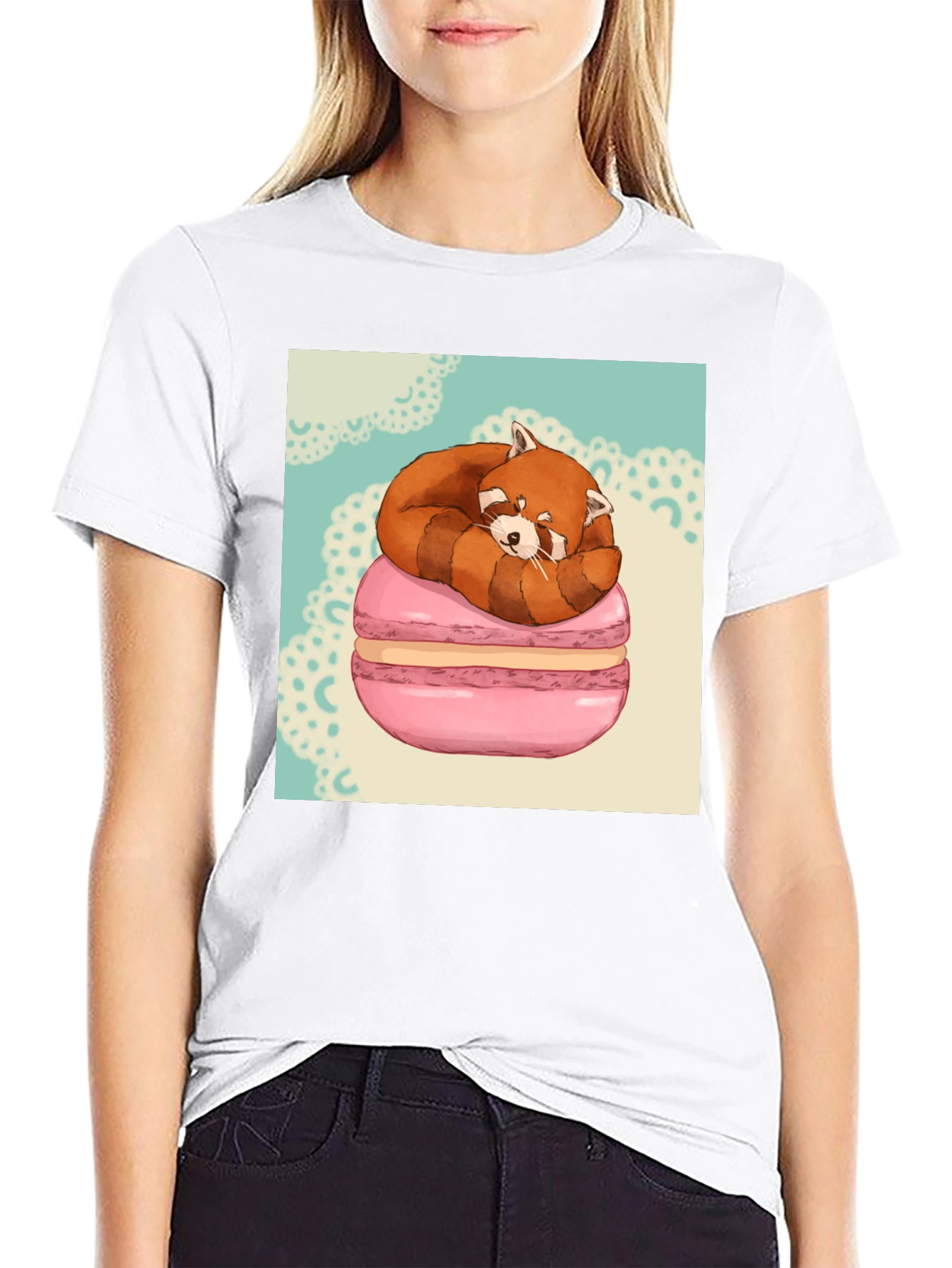 Red Panda Macaron T-Shirt