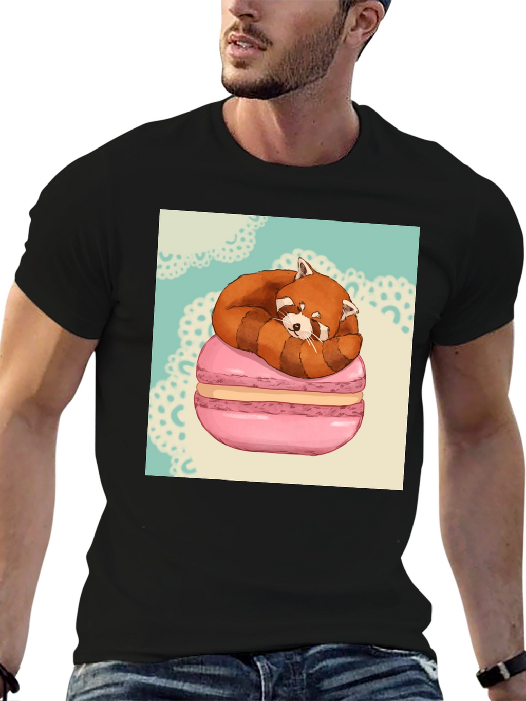 Red Panda Macaron T-Shirt