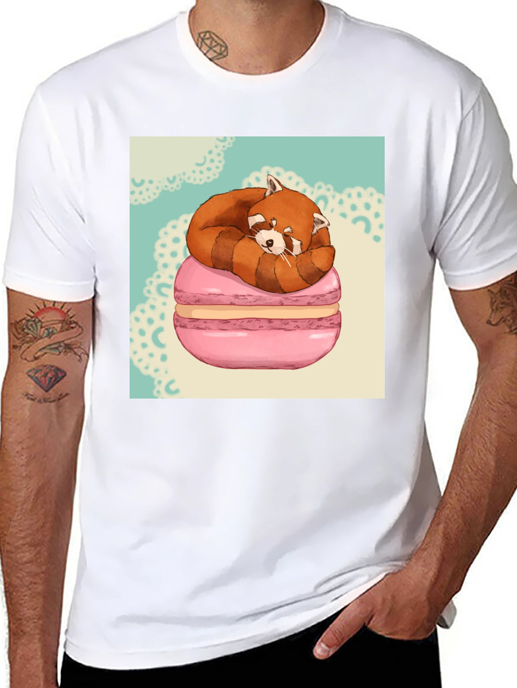 Red Panda Macaron T-Shirt