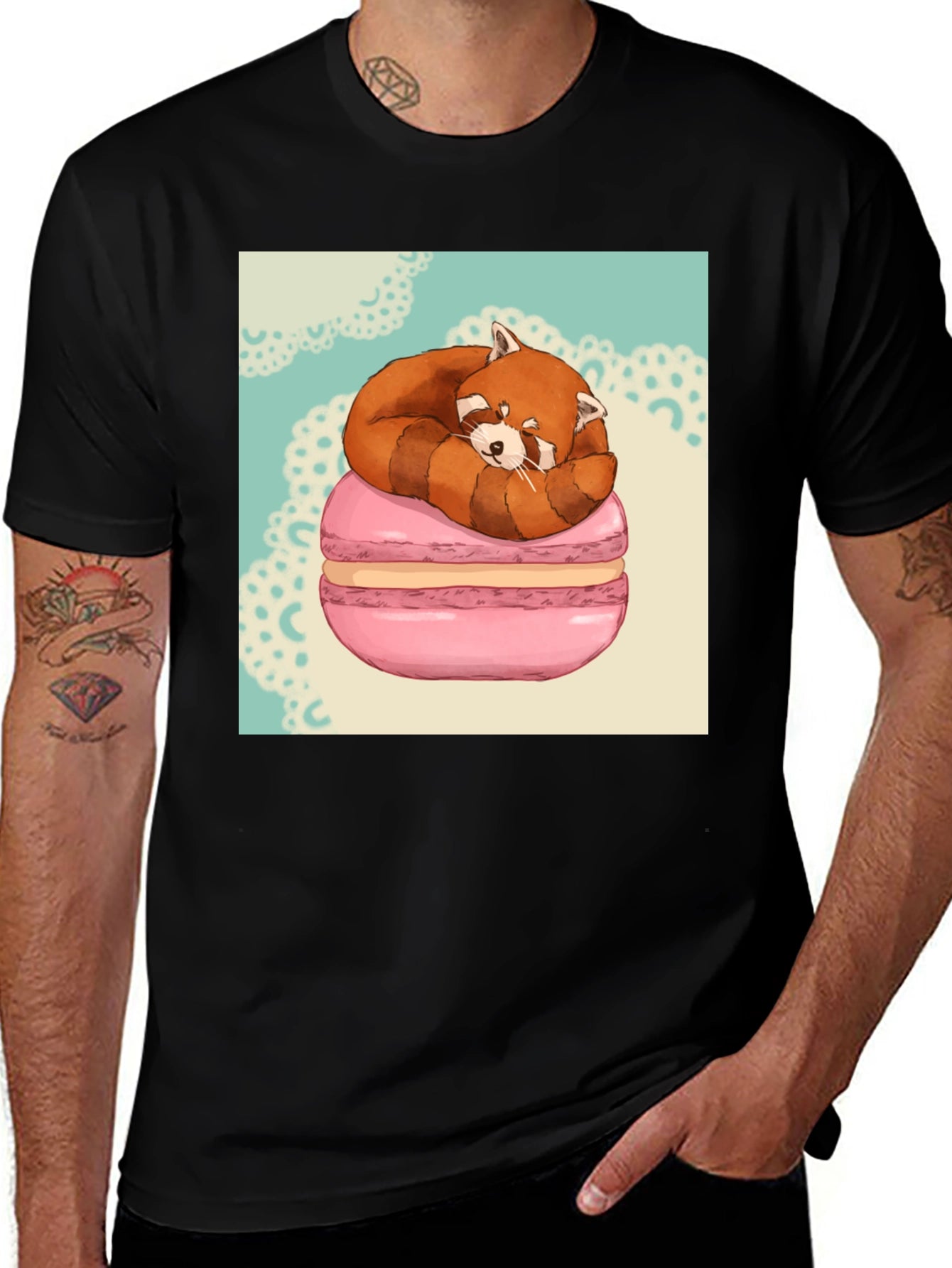 Red Panda Macaron T-Shirt