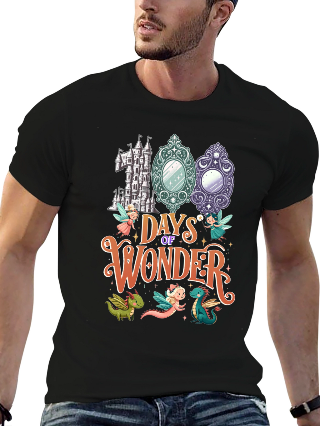 100 Days of Wonder Black T-Shirt