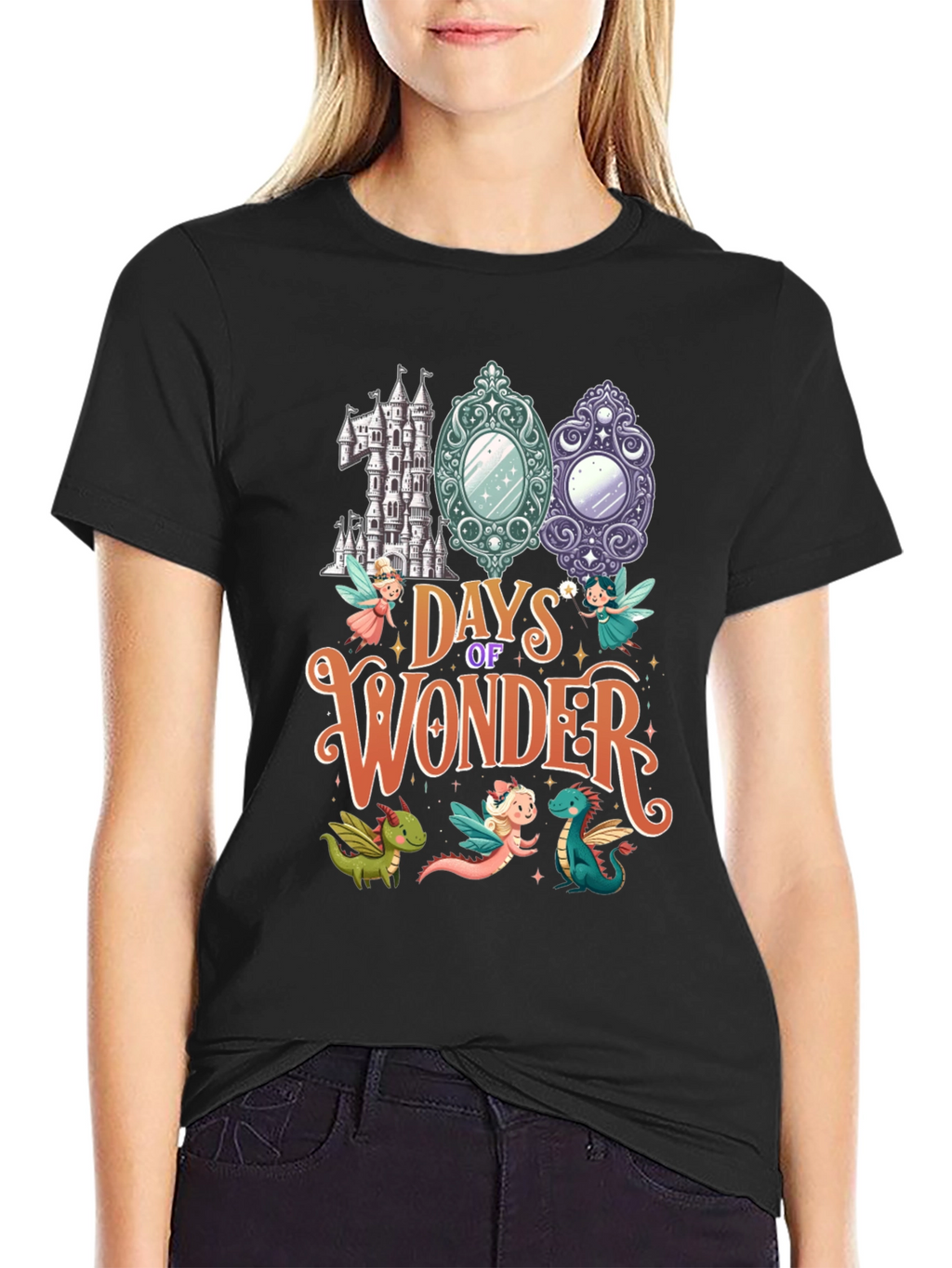 100 Days of Wonder Black T-Shirt