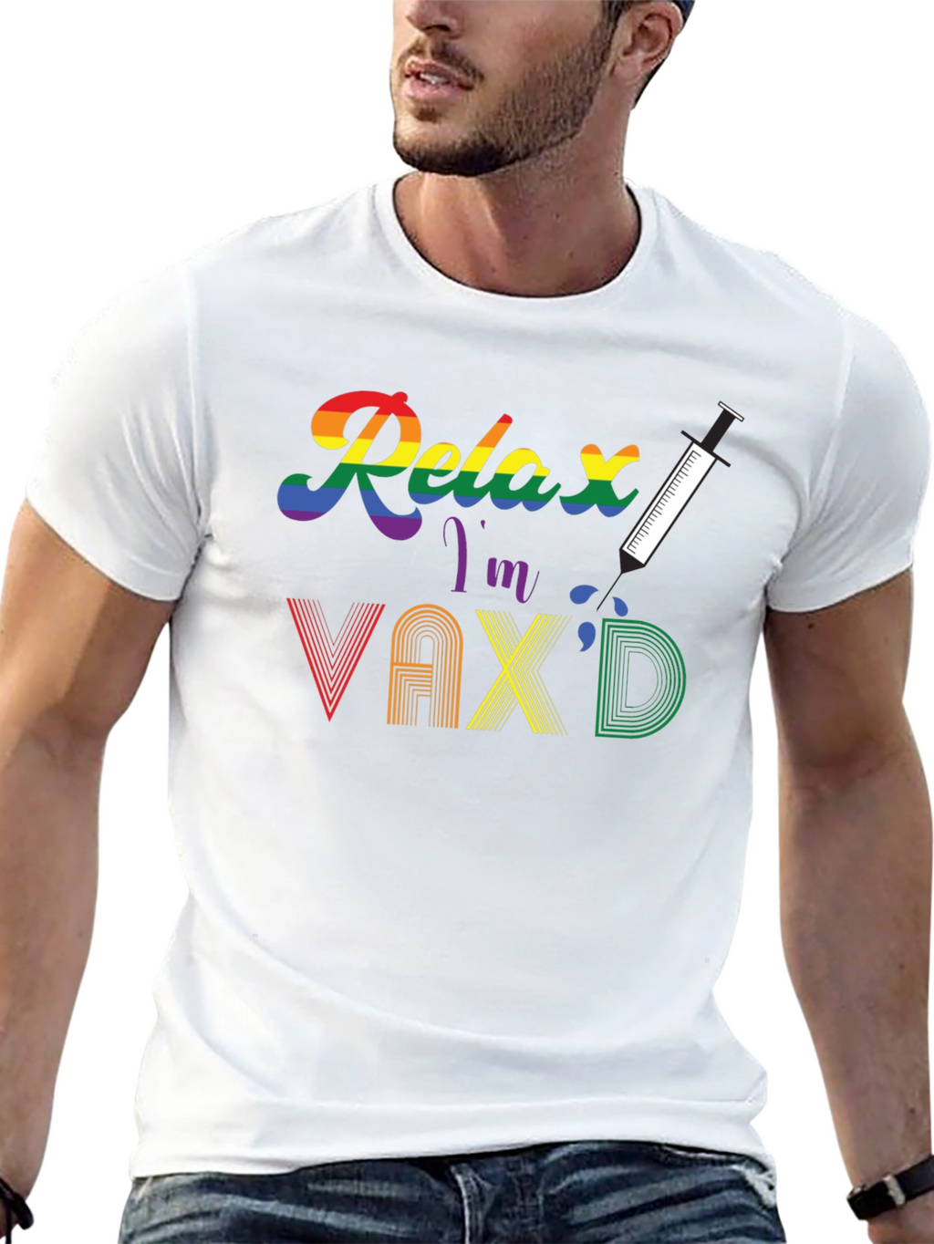 Relax Im Vaxd T-Shirt - Pride Rainbow