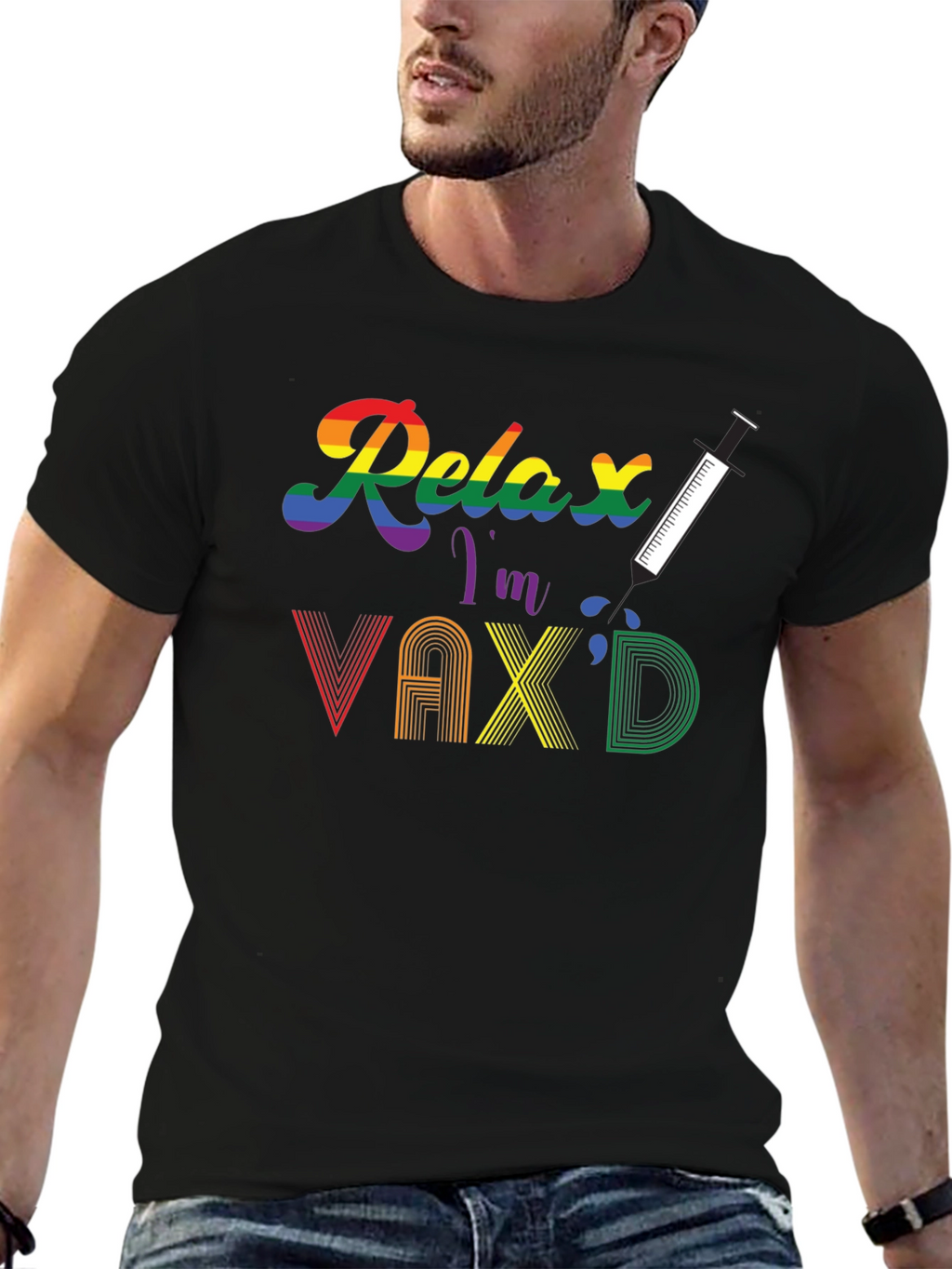 Relax Im Vaxd T-Shirt - Pride Rainbow