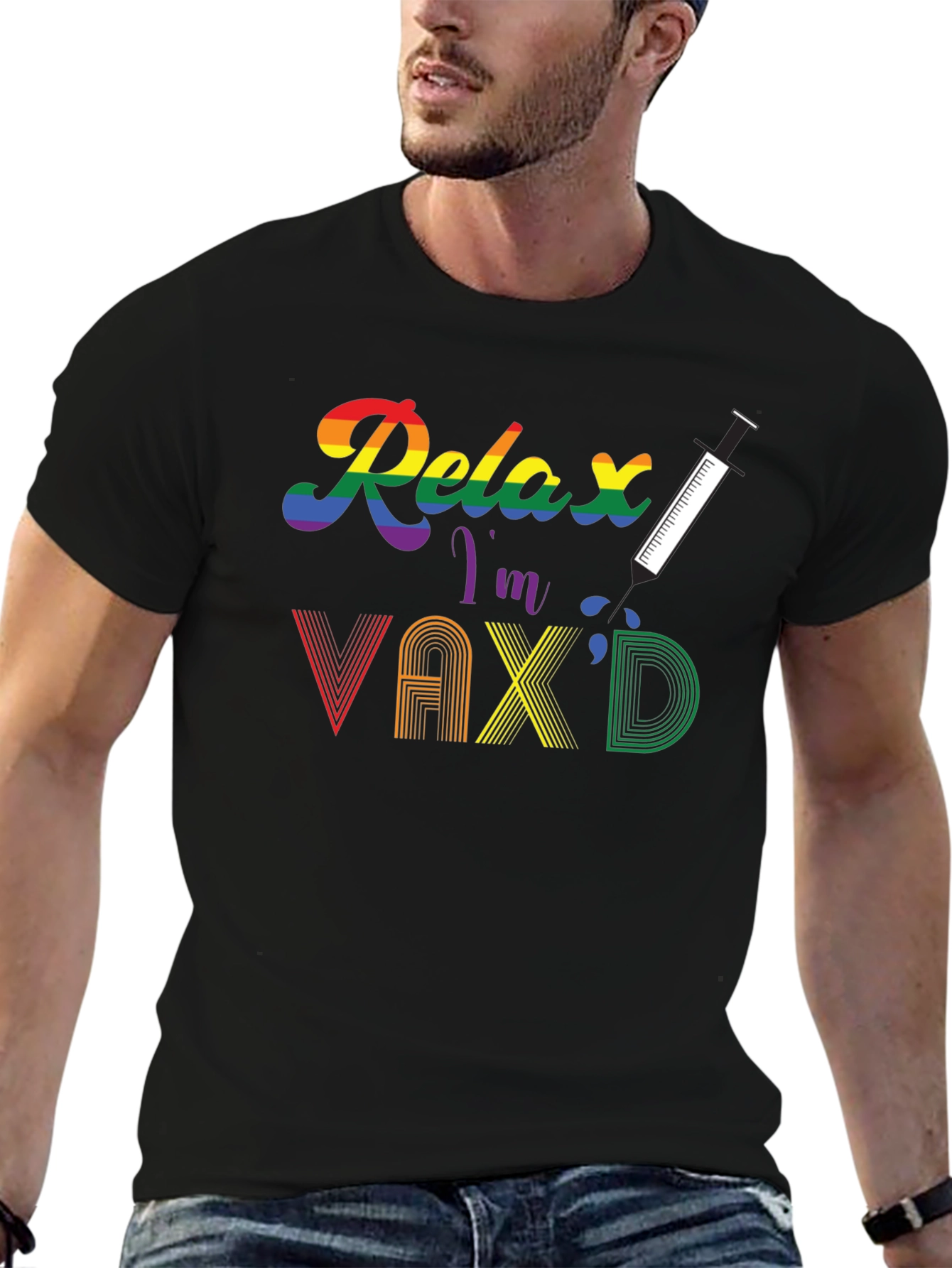 Relax Im Vaxd T-Shirt - Pride Rainbow