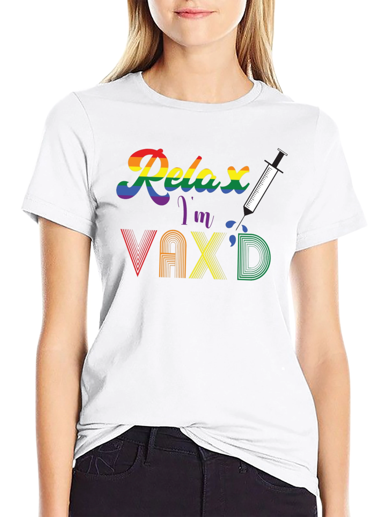 Relax Im Vaxd T-Shirt - Pride Rainbow