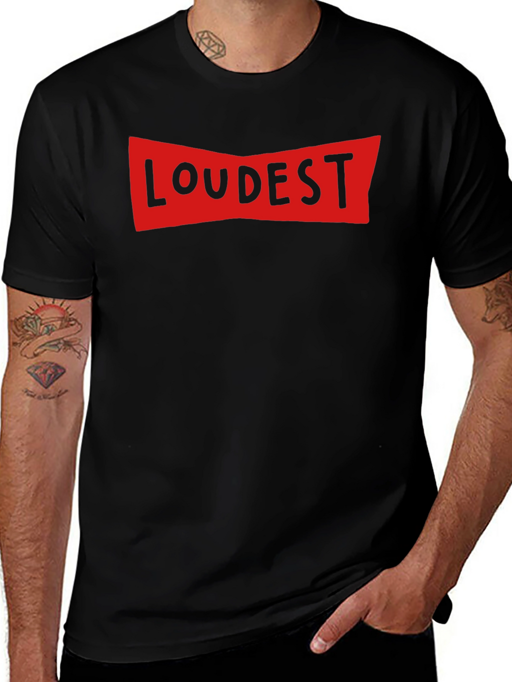 LOUDEST Graphic Print Crew Neck T-Shirt