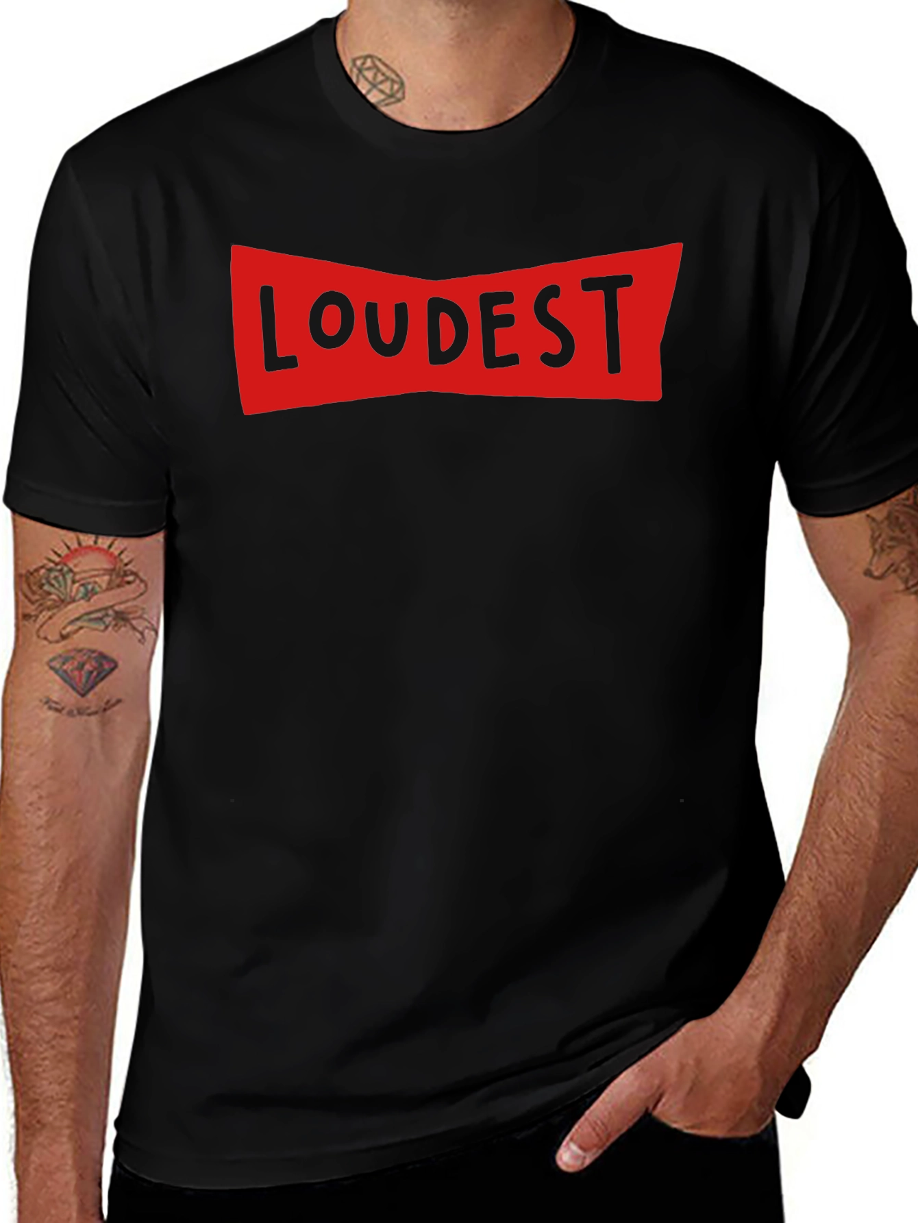 LOUDEST Graphic Print Crew Neck T-Shirt