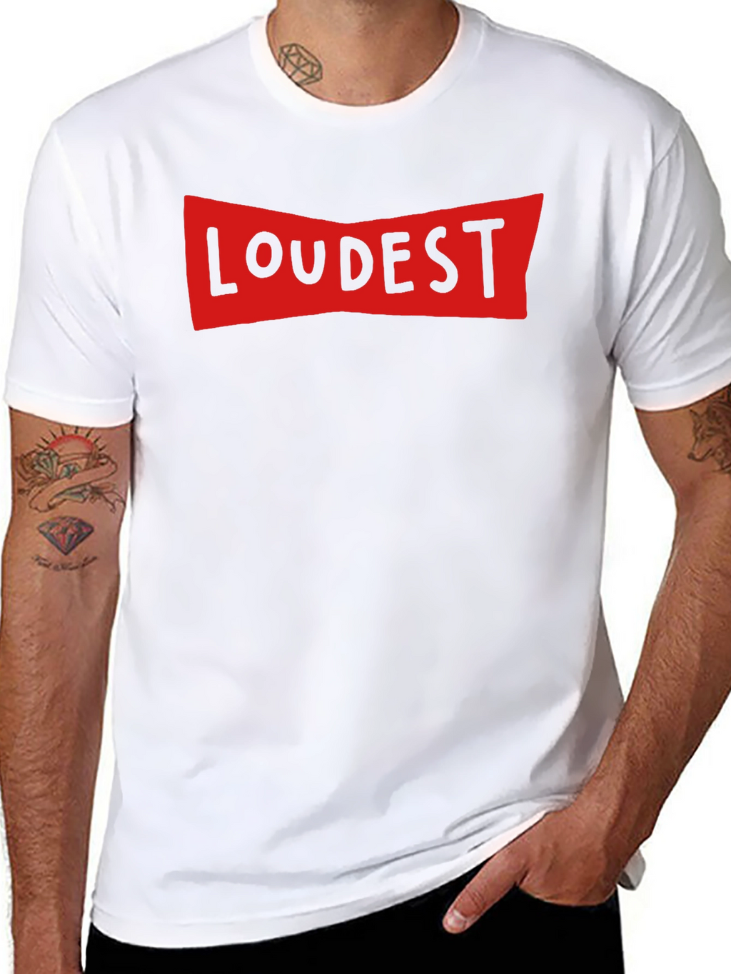 LOUDEST Graphic Print Crew Neck T-Shirt