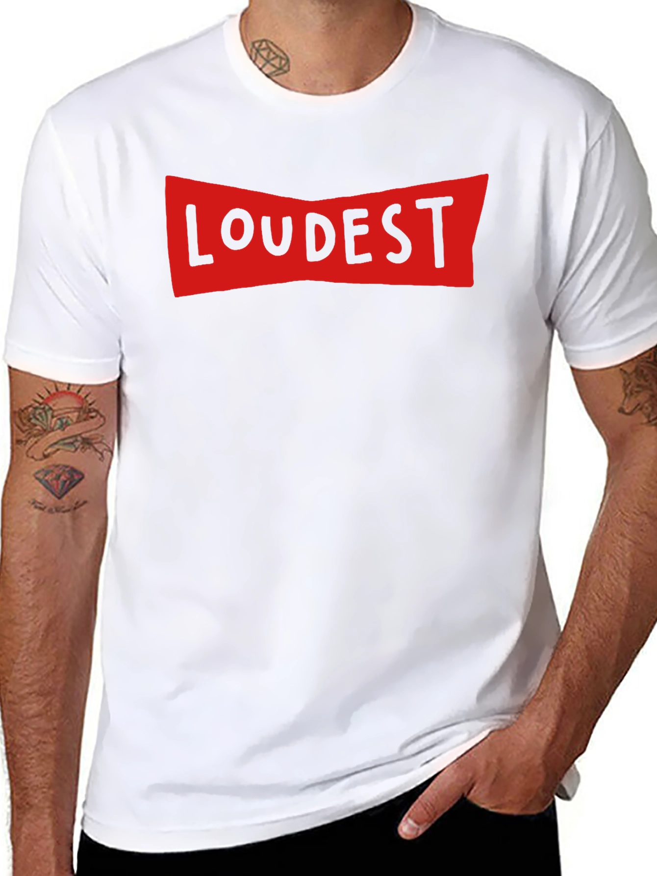 LOUDEST Graphic Print Crew Neck T-Shirt