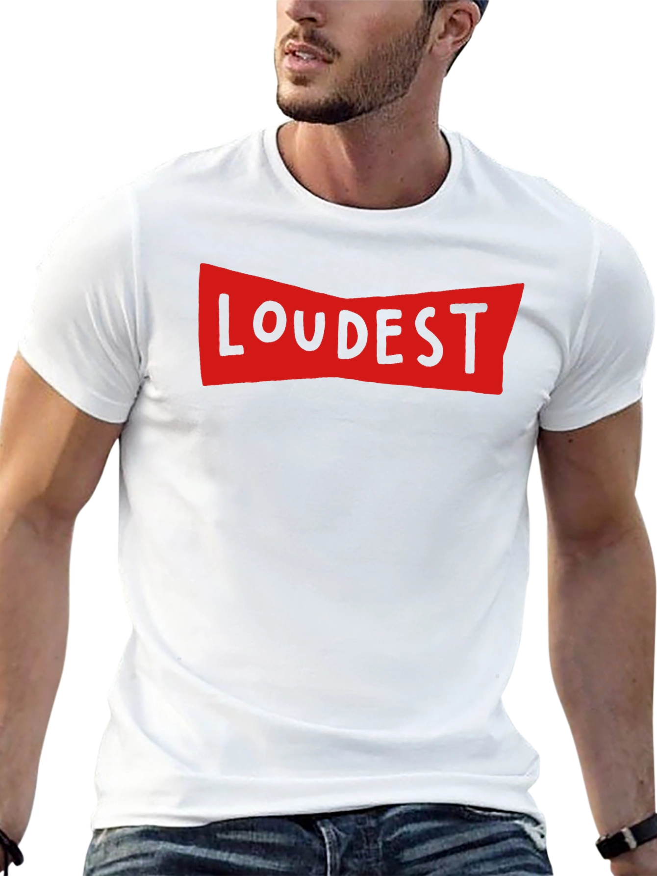 LOUDEST Graphic Print Crew Neck T-Shirt