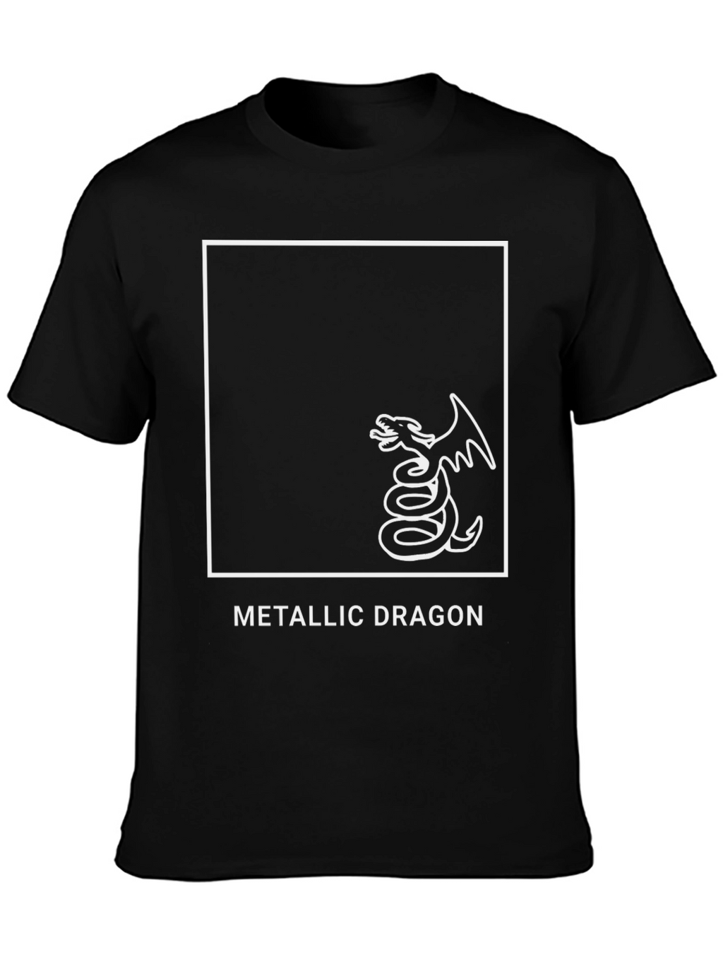 Metallic Dragon Graphic Tee - Black