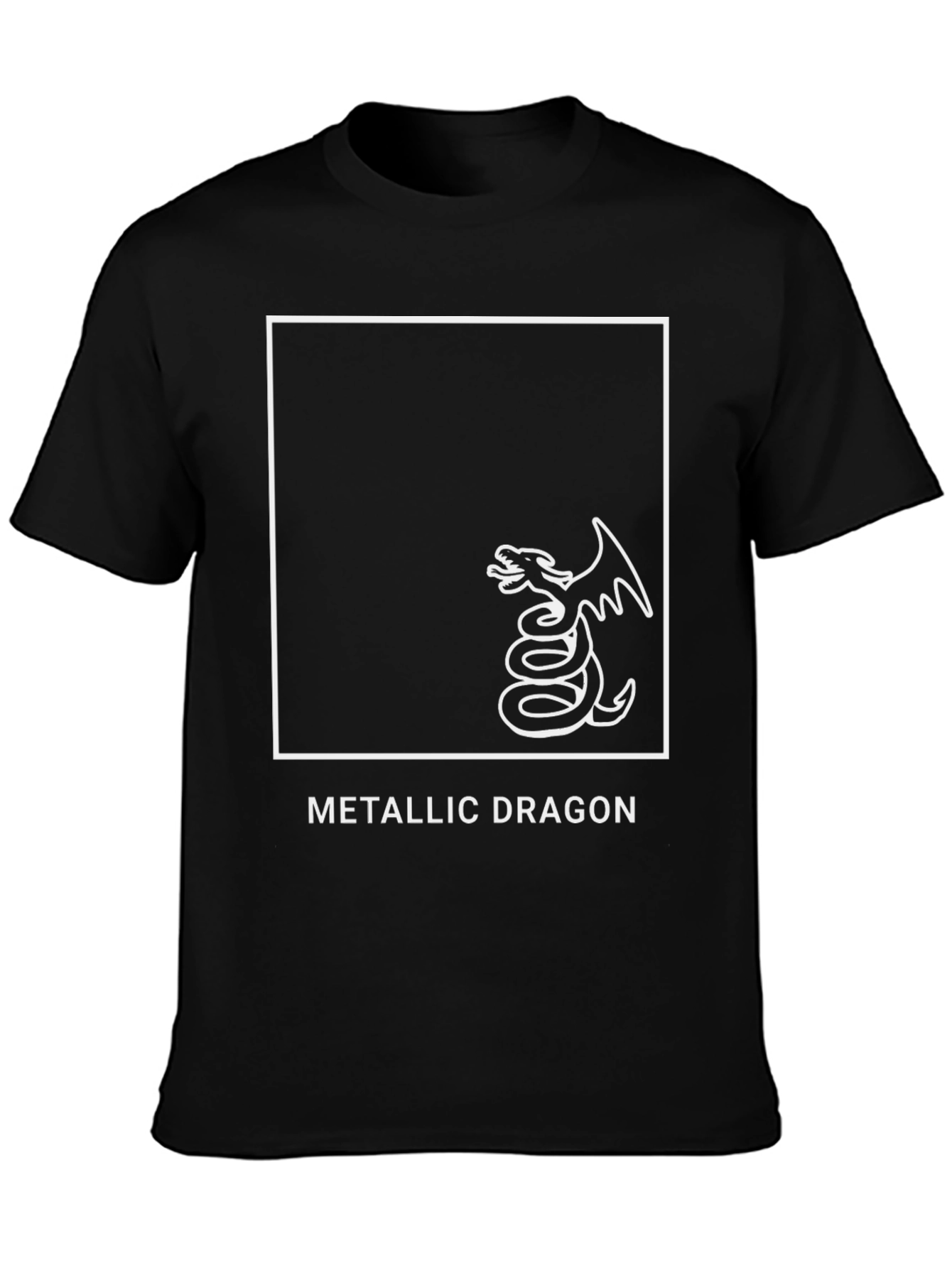 Metallic Dragon Graphic Tee - Black