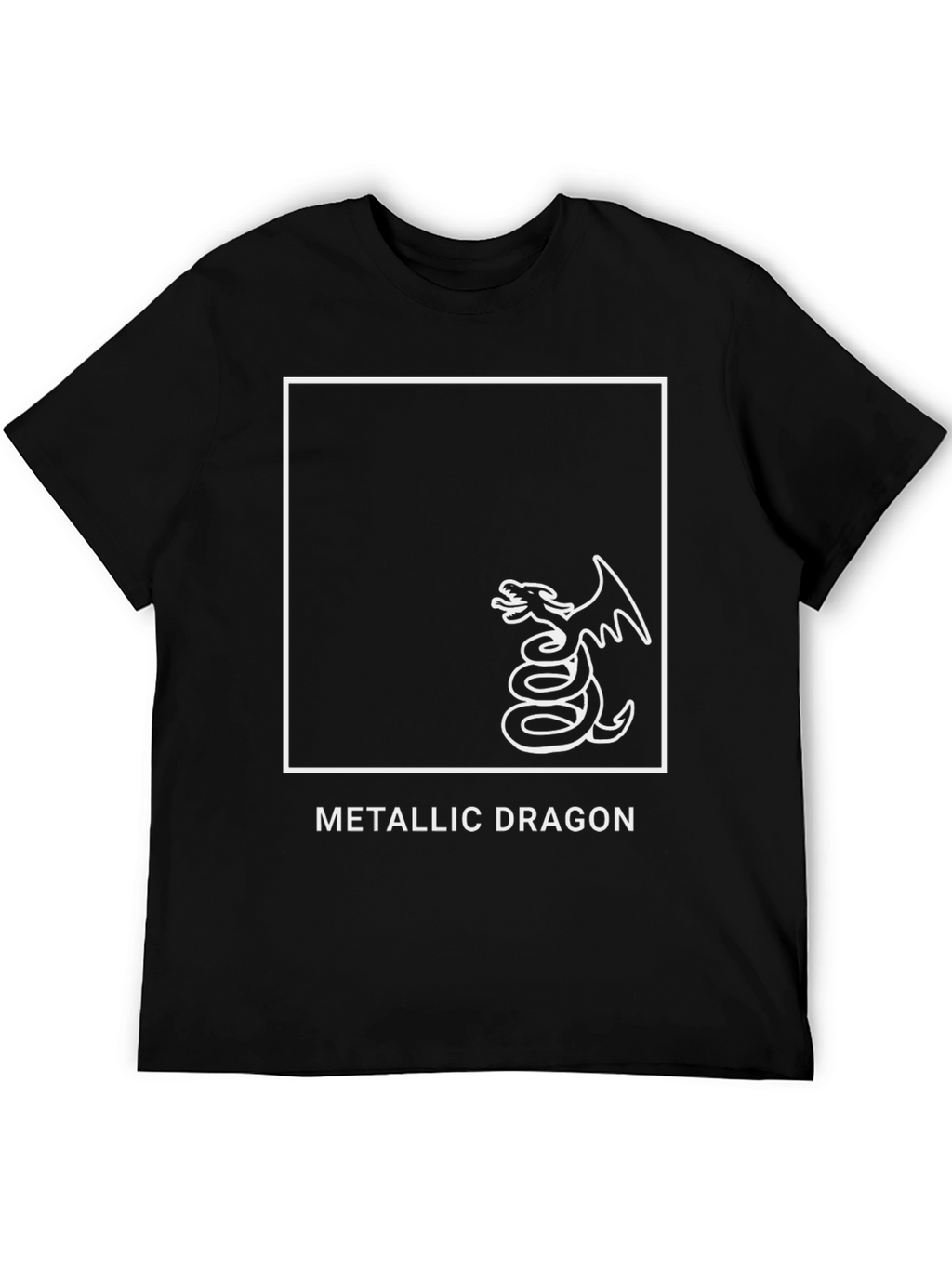 Metallic Dragon Graphic Tee - Black