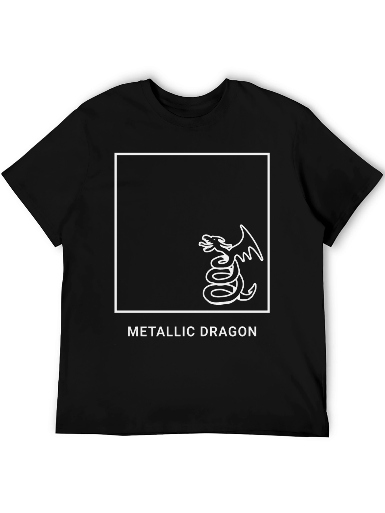 Metallic Dragon Graphic Tee - Black