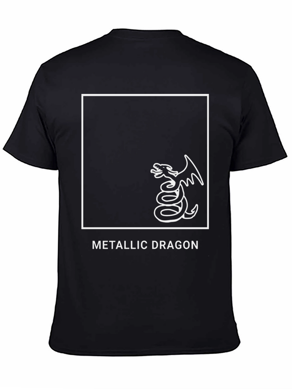 Metallic Dragon Graphic Tee - Black