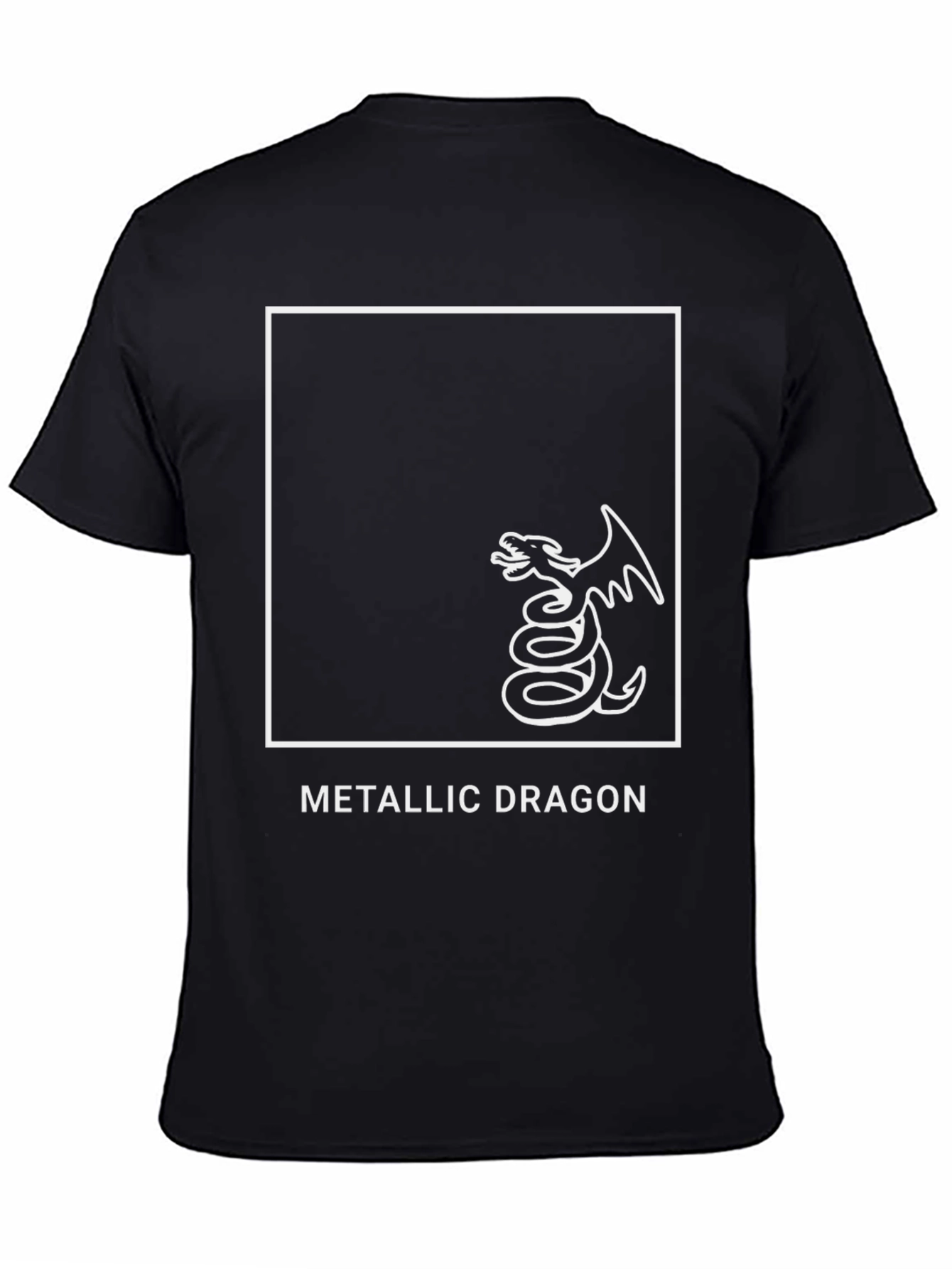 Metallic Dragon Graphic Tee - Black