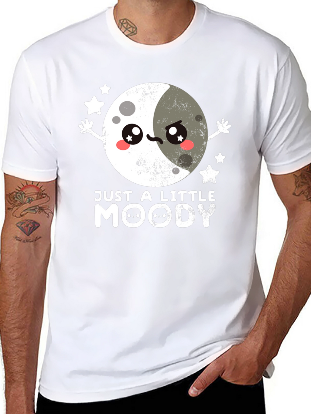 Just A Little Moody T-Shirt Cute Kawaii Moon
