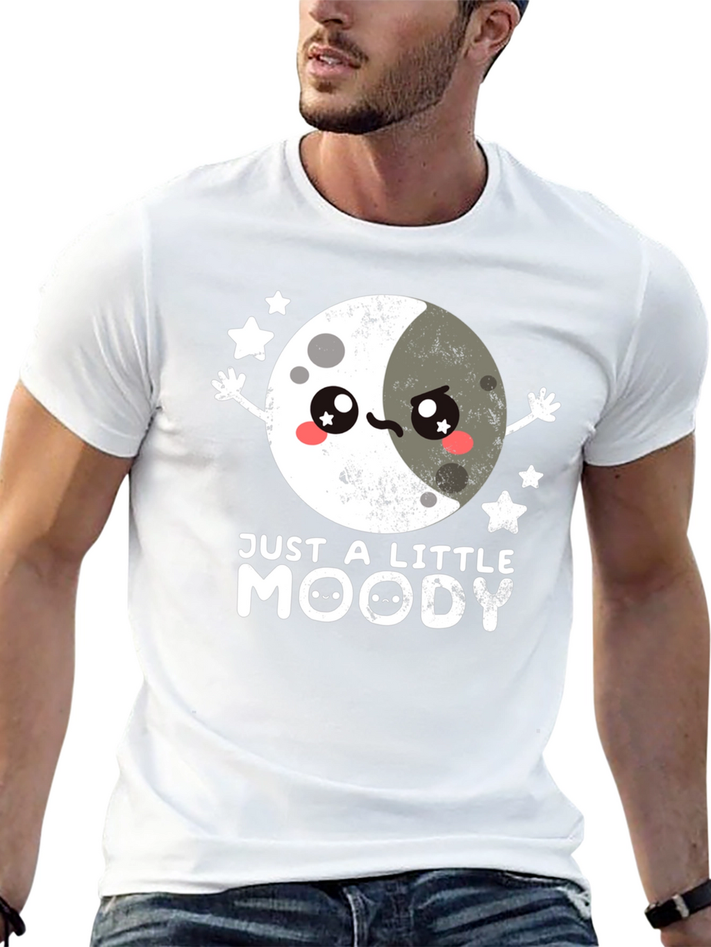 Just A Little Moody T-Shirt Cute Kawaii Moon