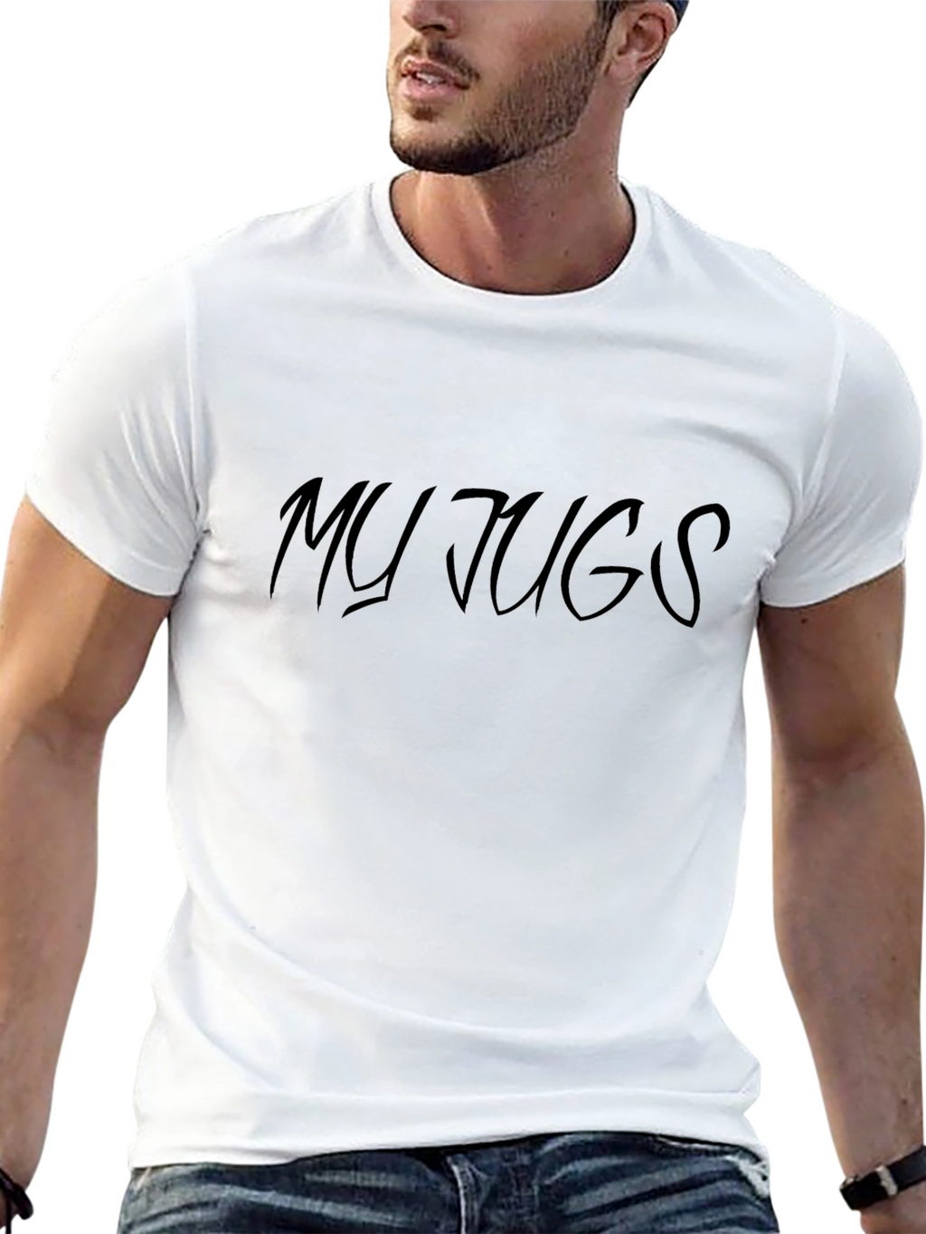 My Jugs T-Shirt - Black Crew Neck Tee