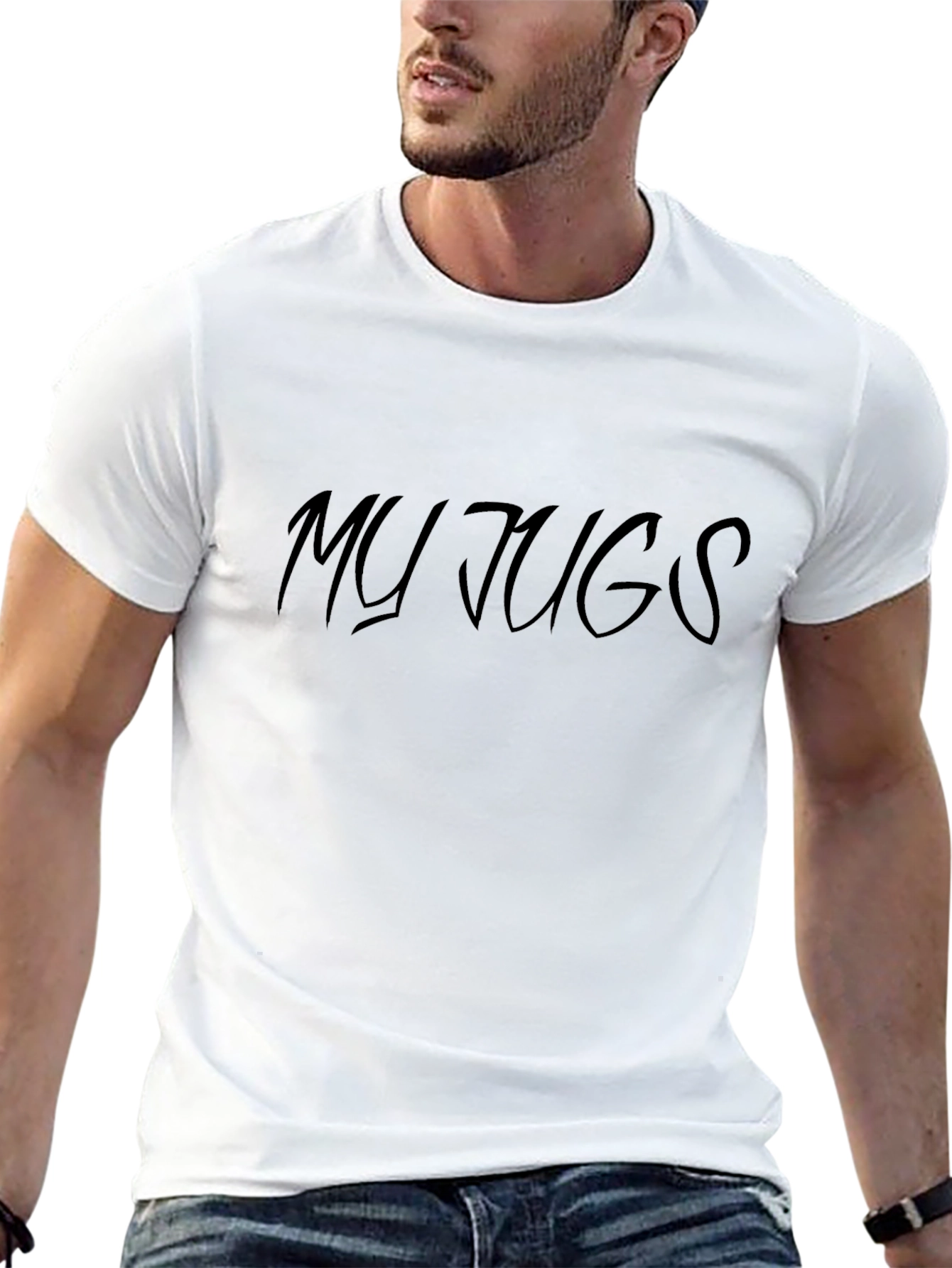 My Jugs T-Shirt - Black Crew Neck Tee