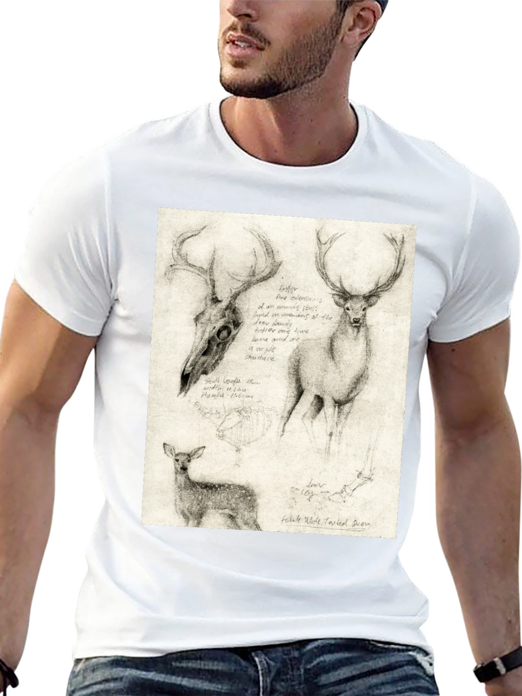 Deer Sketch T-Shirt | Wildlife Illustration Tee