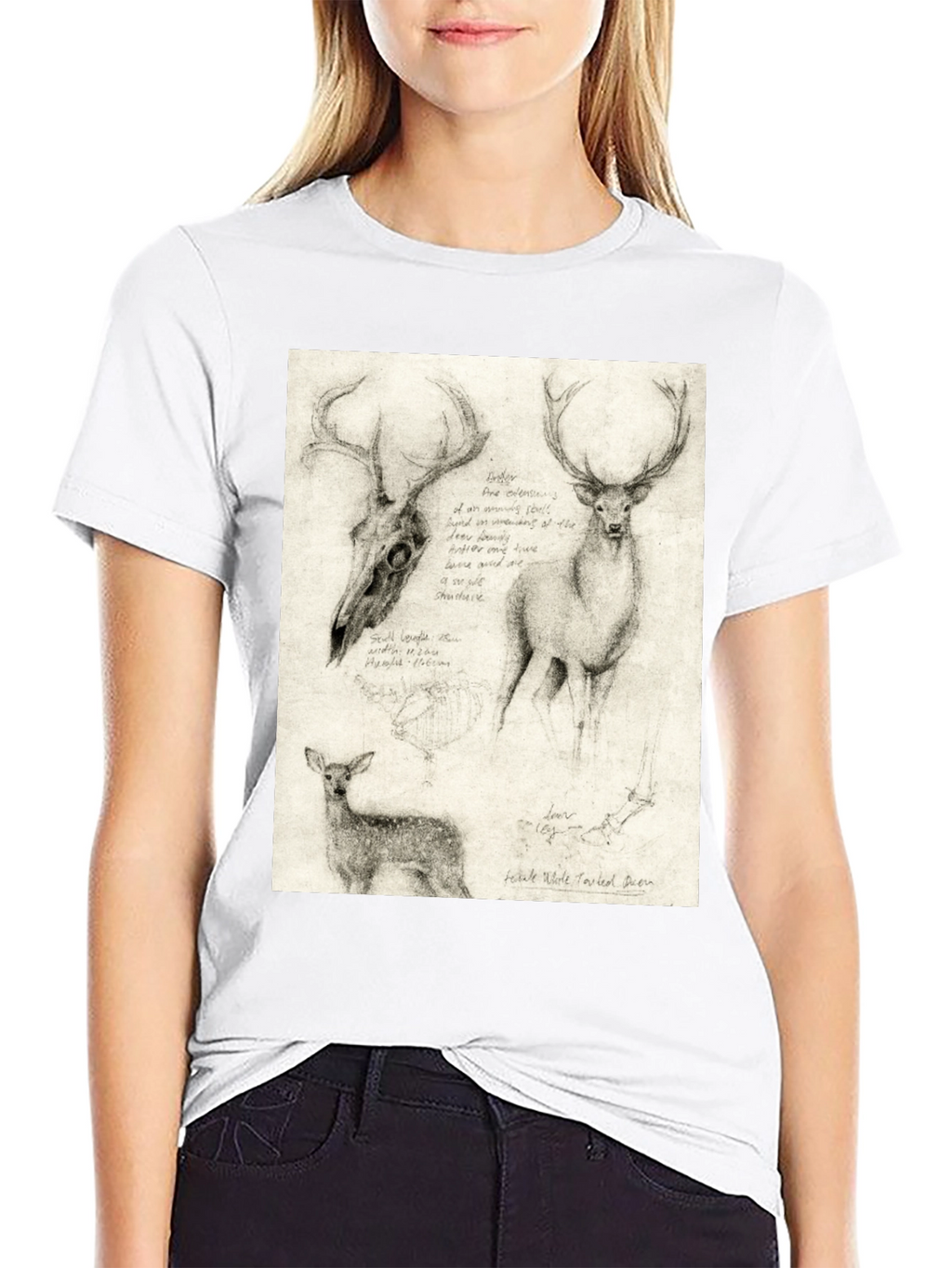 Deer Sketch T-Shirt | Wildlife Illustration Tee