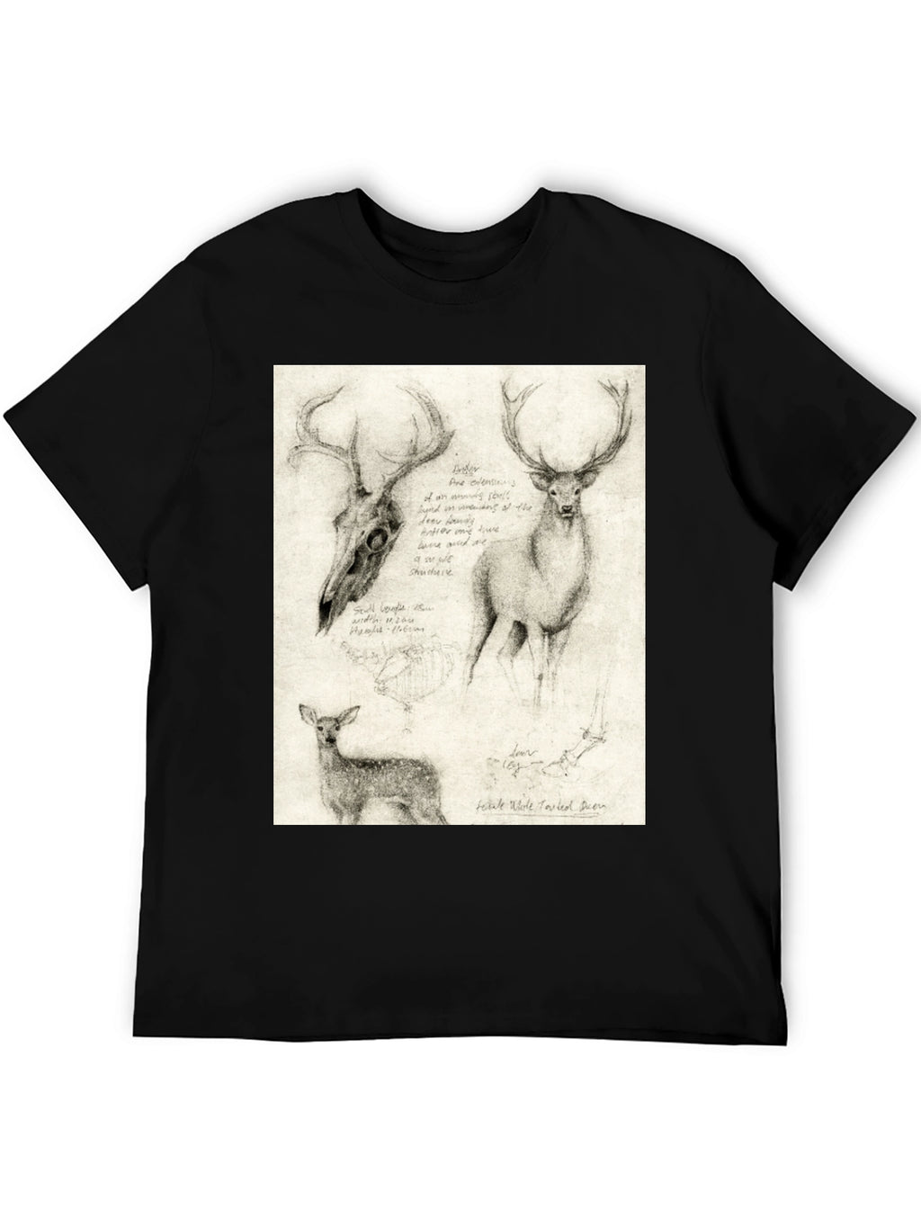 Deer Sketch T-Shirt | Wildlife Illustration Tee