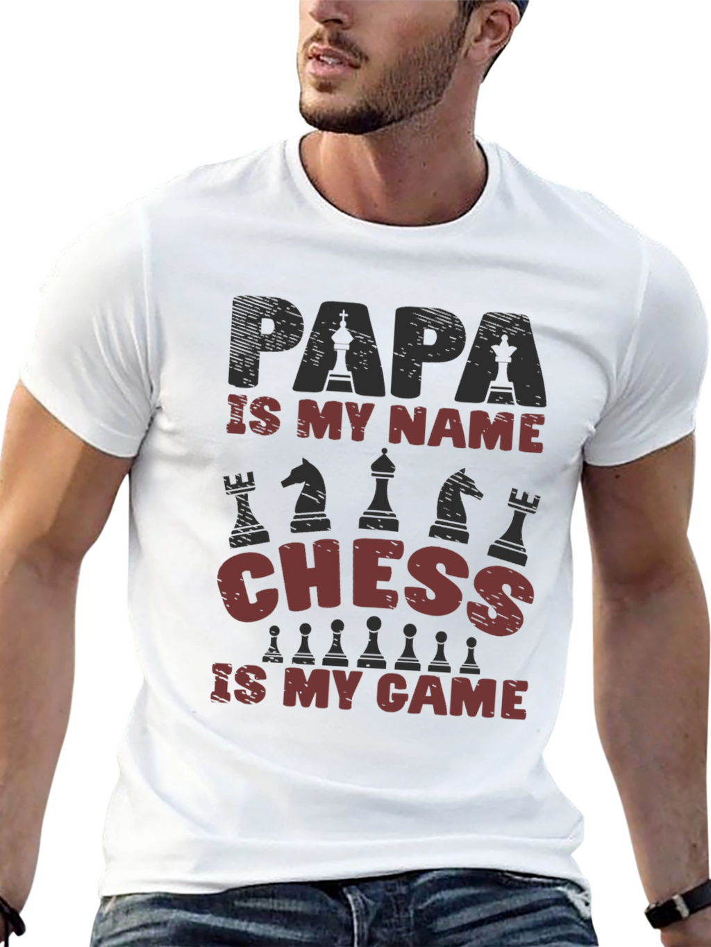 Papa Chess T-Shirt - Gift for Chess Lovers