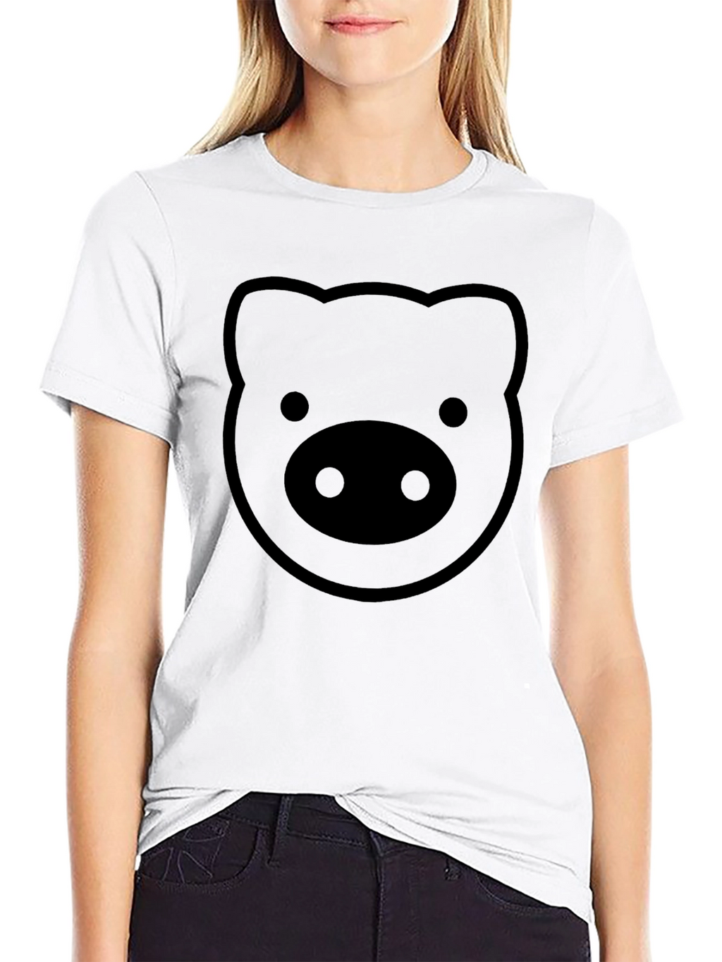 Pig Face Graphic T-Shirt - Black