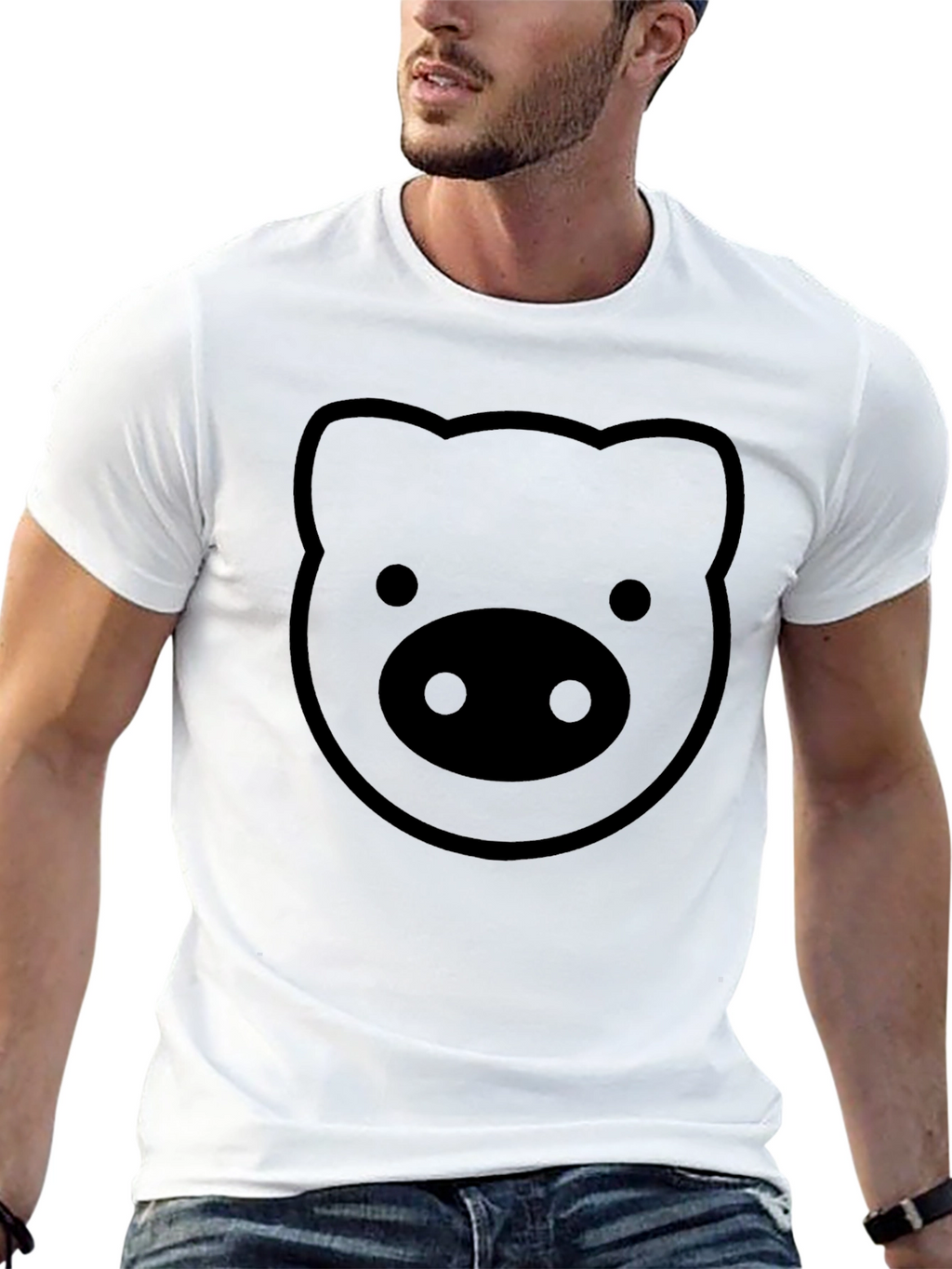 Pig Face Graphic T-Shirt - Black