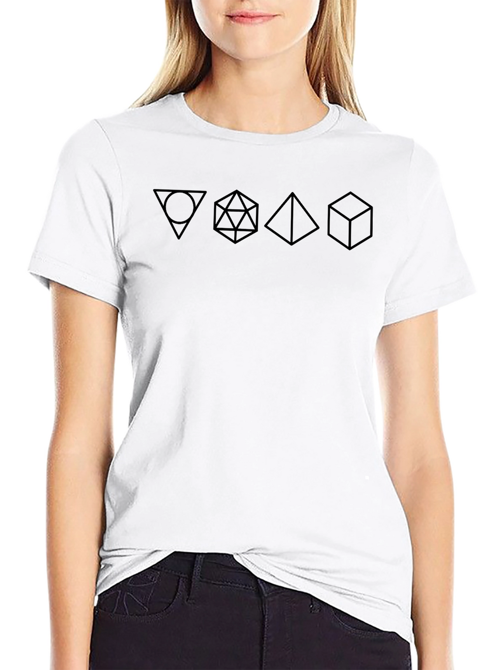 Polyhedral Shapes Tee - Minimalist Geometric Design