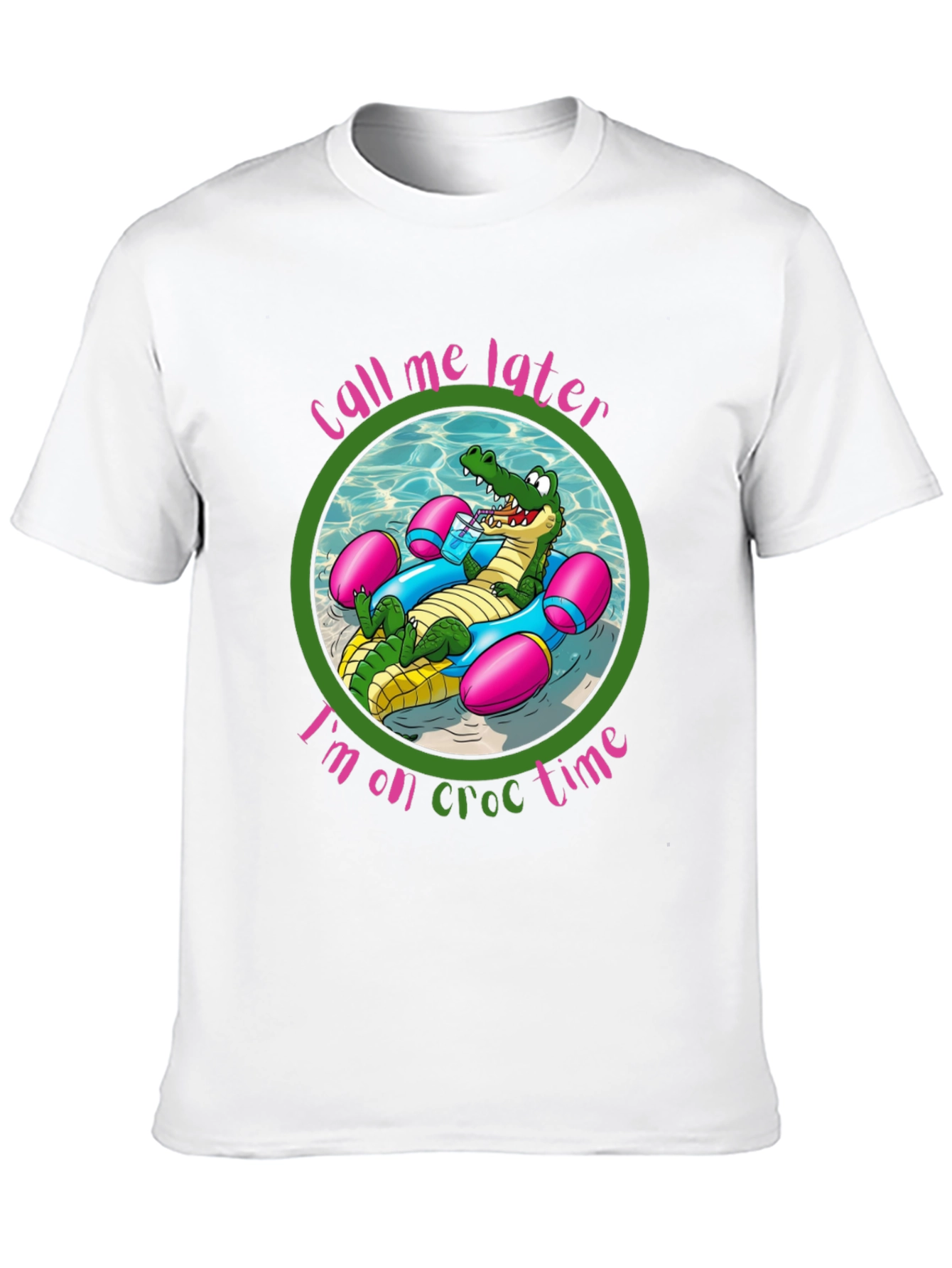 Cool Crocodile Graphic Tee - Call Me Later On Croc Time!