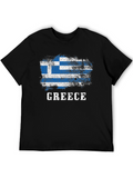 Greece Flag Distressed T-Shirt