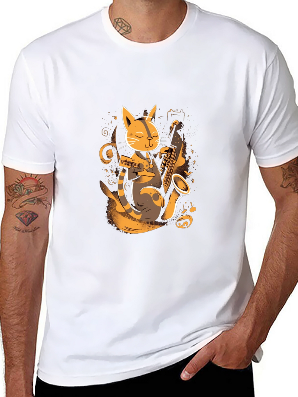 Jazz Cat T-Shirt - Cool Musician Kitten Tee